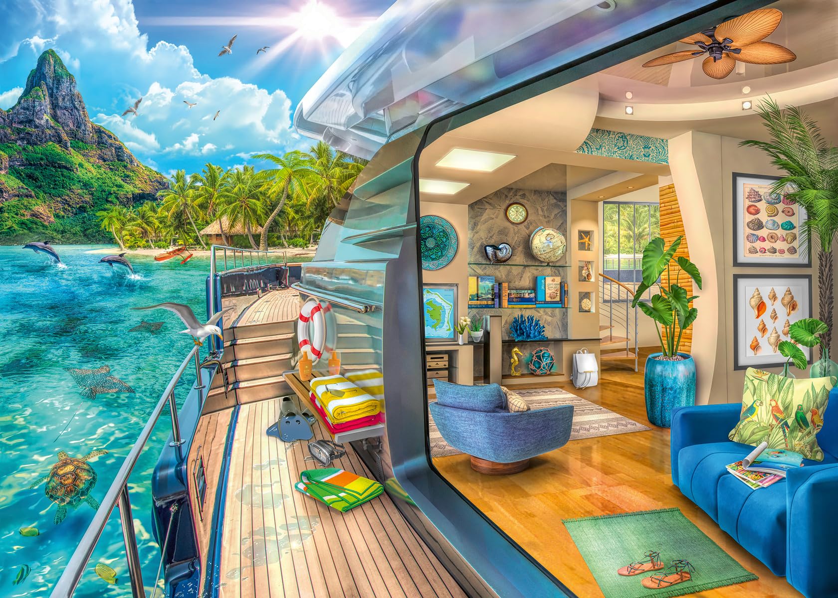 Rompecabezas Ravensburger Tropical Island Charter 1000 Piezas - Venta Internacional.