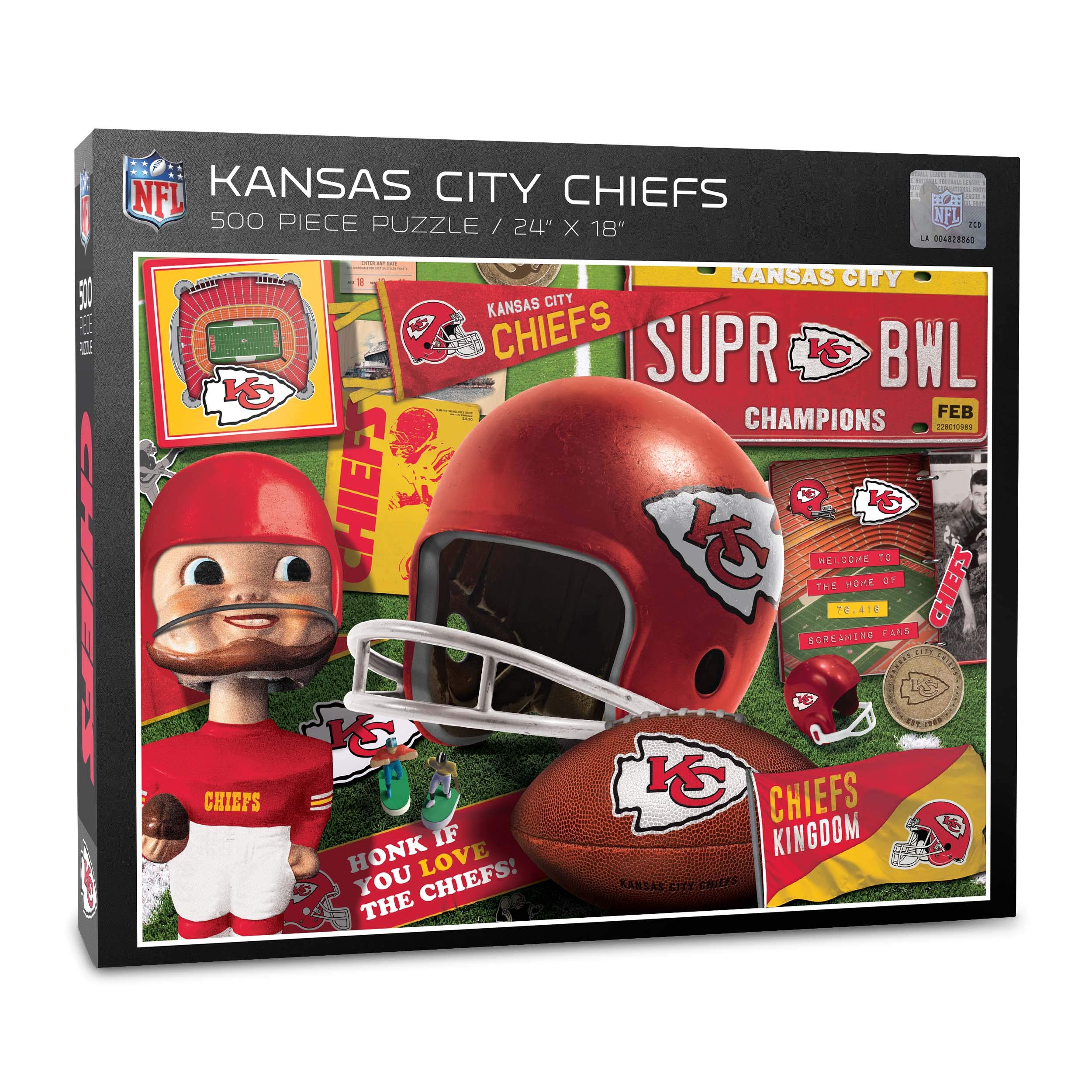 Foto 2 pulgar | Puzzle Youthefan Nfl Kansas City Chiefs Retro, 500 Piezas - Venta Internacional.