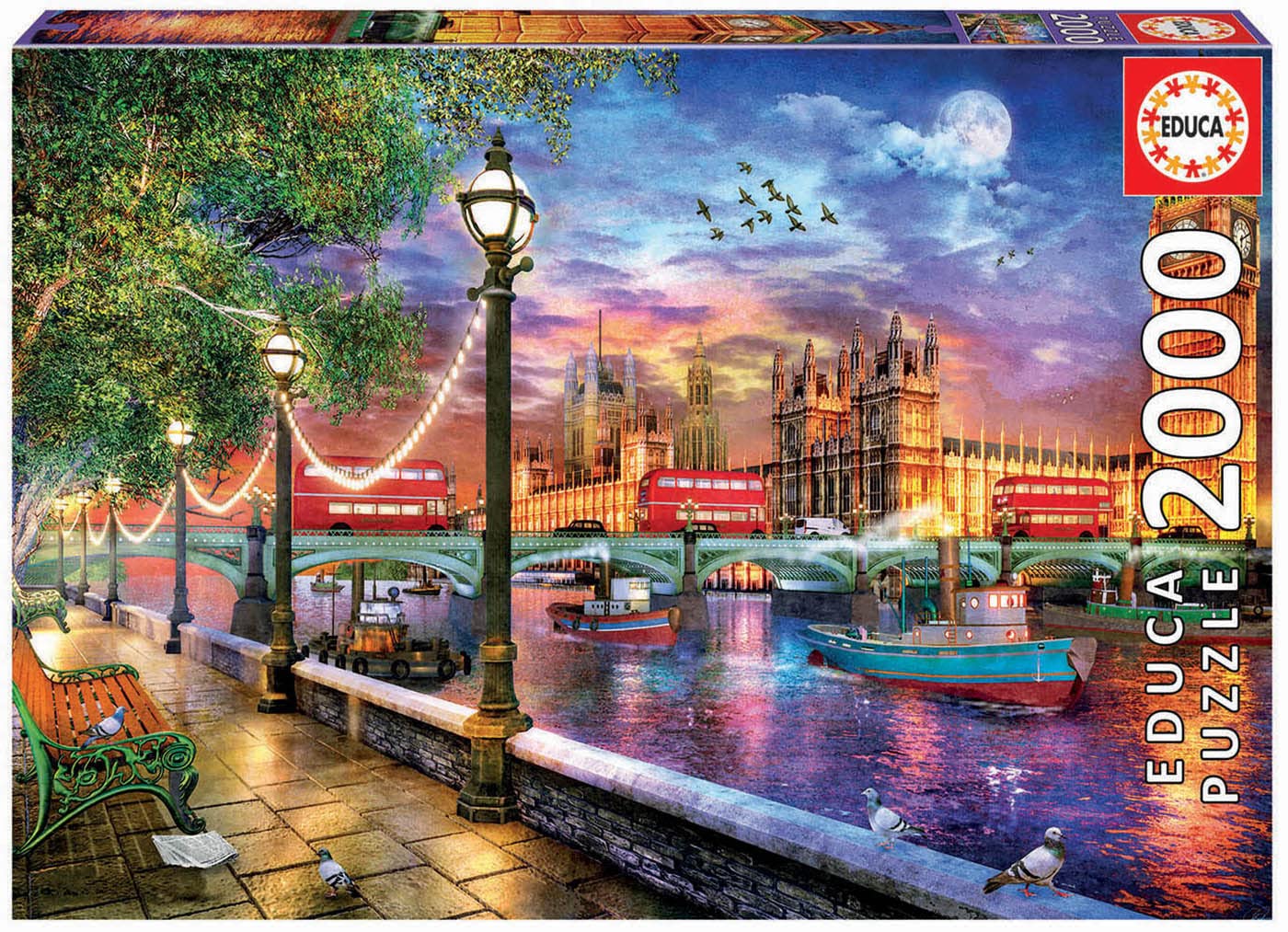 Foto 1 | Rompecabezas Educa London At Sunset De 2000 Piezas Con Pegamento Para Mayores De 14 - Venta Internacional.