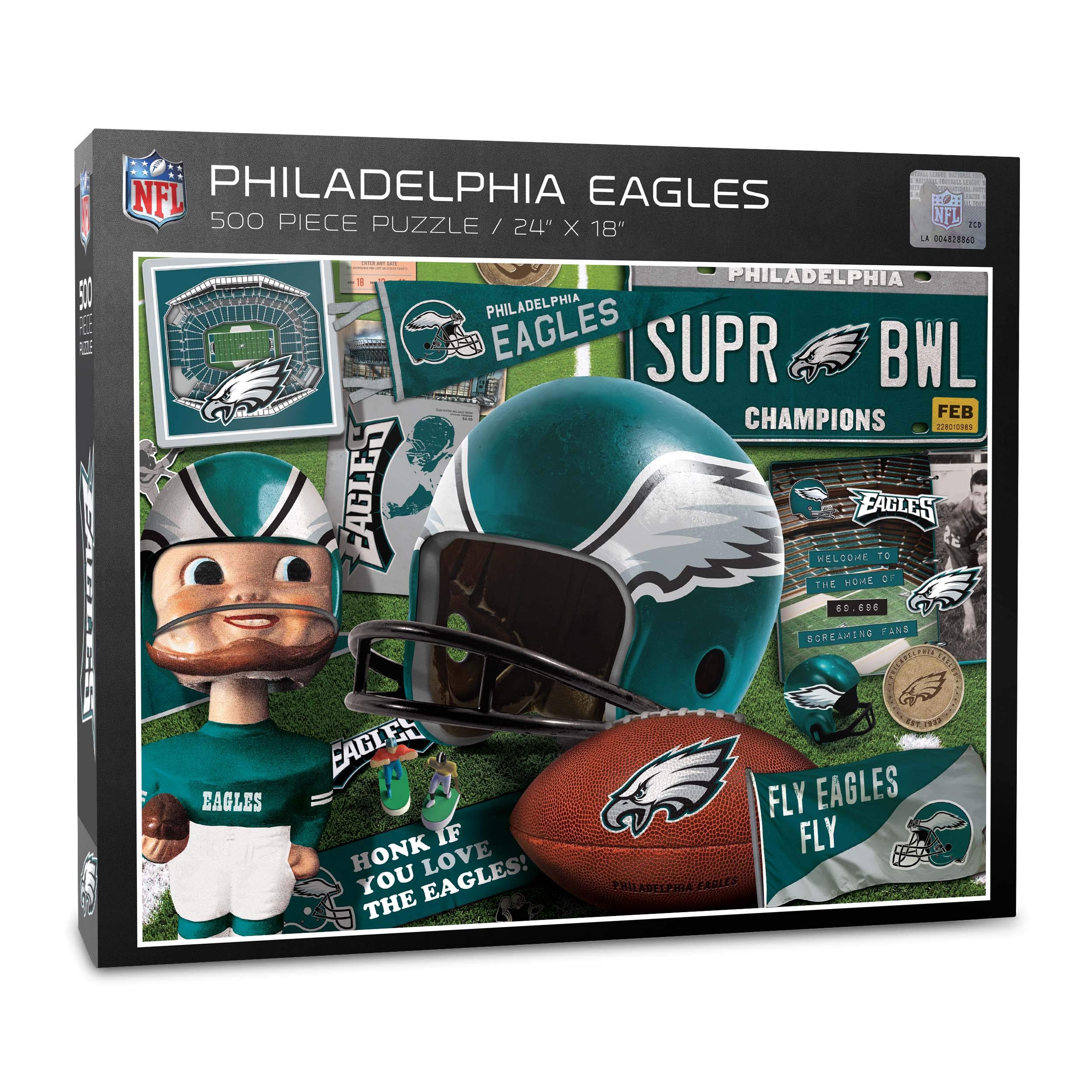 Foto 2 pulgar | Puzzle Youthefan Nfl Philadelphia Eagles Retro, 500 Piezas - Venta Internacional.