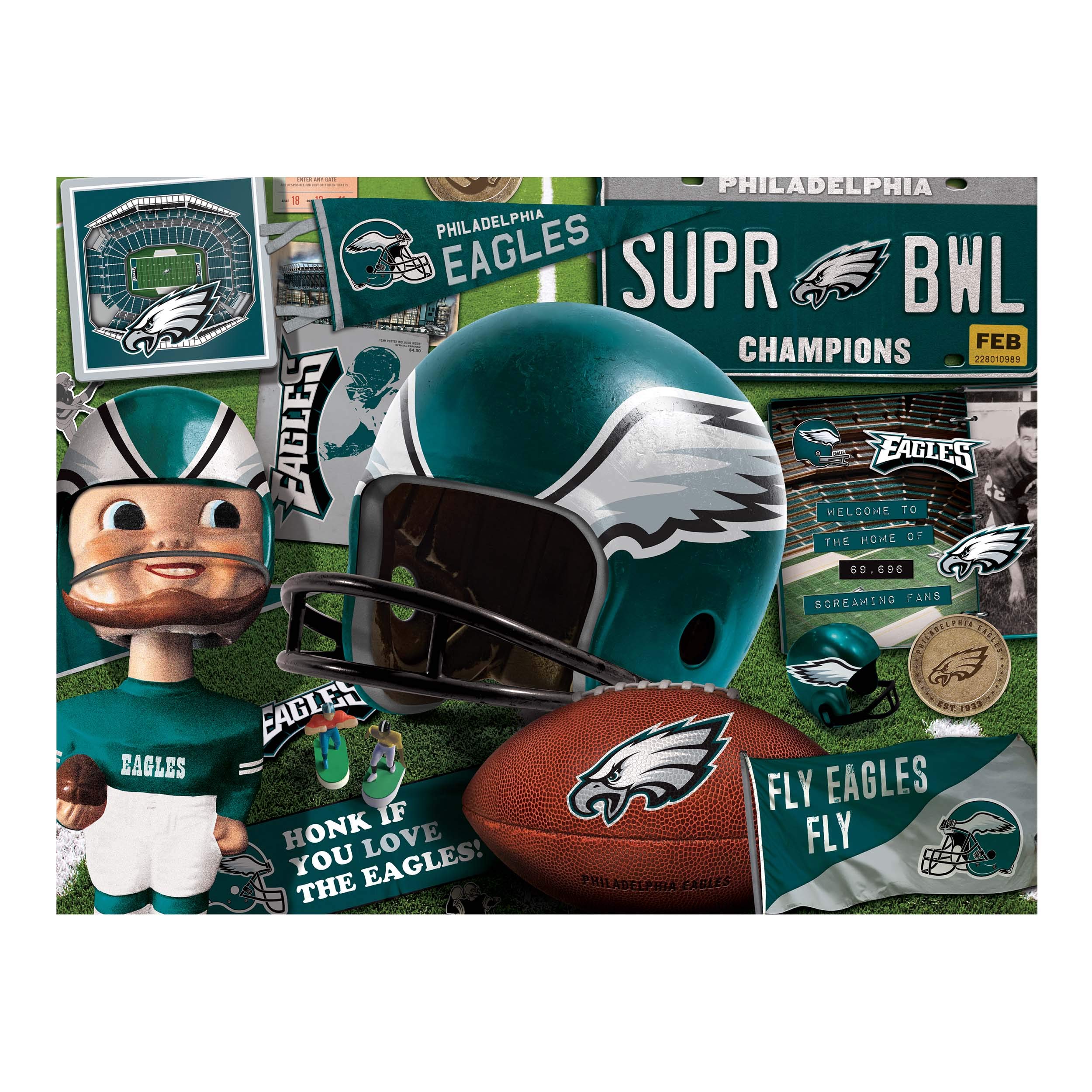 Foto 4 pulgar | Puzzle Youthefan Nfl Philadelphia Eagles Retro, 500 Piezas - Venta Internacional.