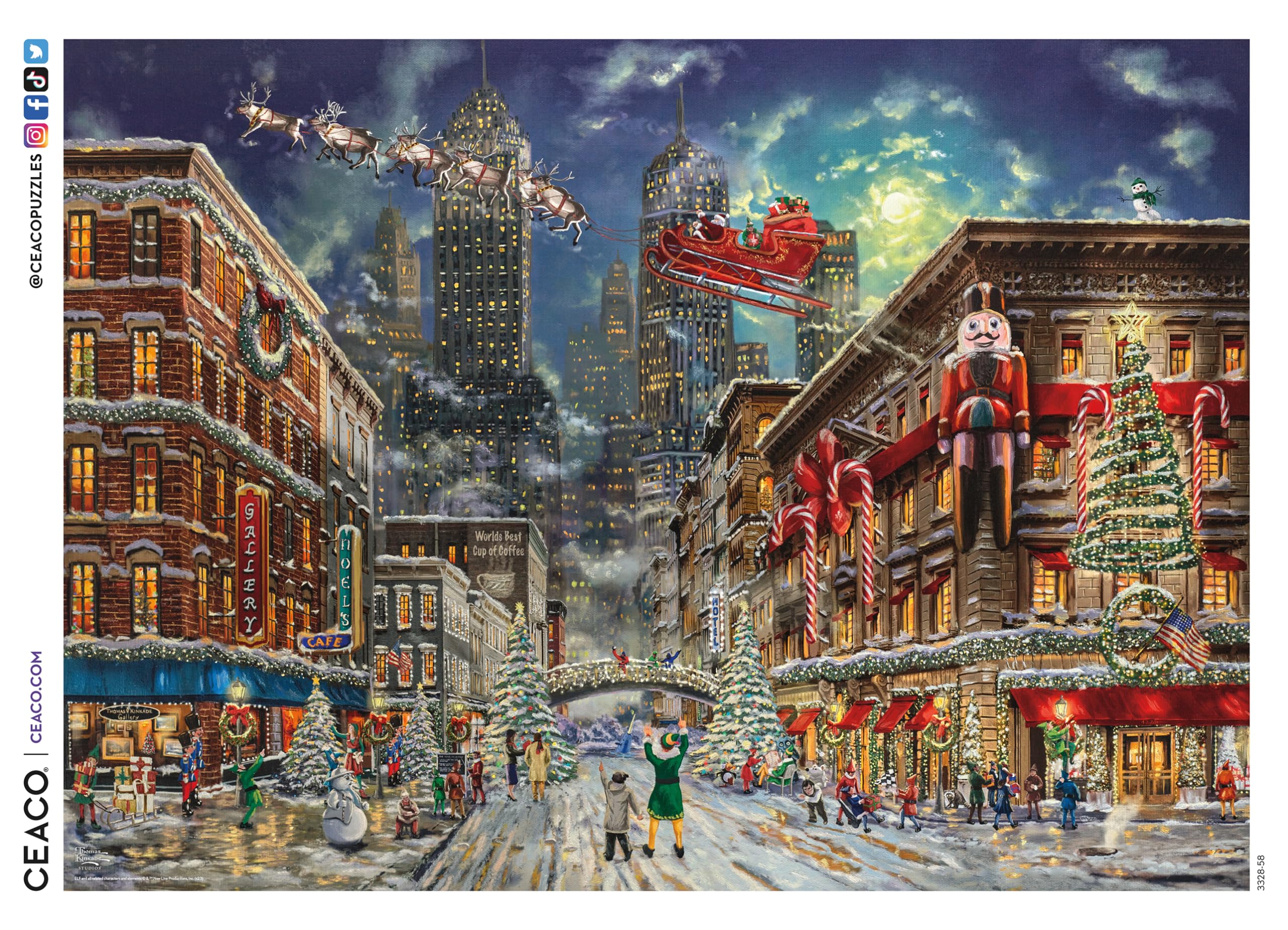 Foto 6 pulgar | Rompecabezas Ceaco Thomas Kinkade Christmas Elf 1000 Piezas - Venta Internacional.