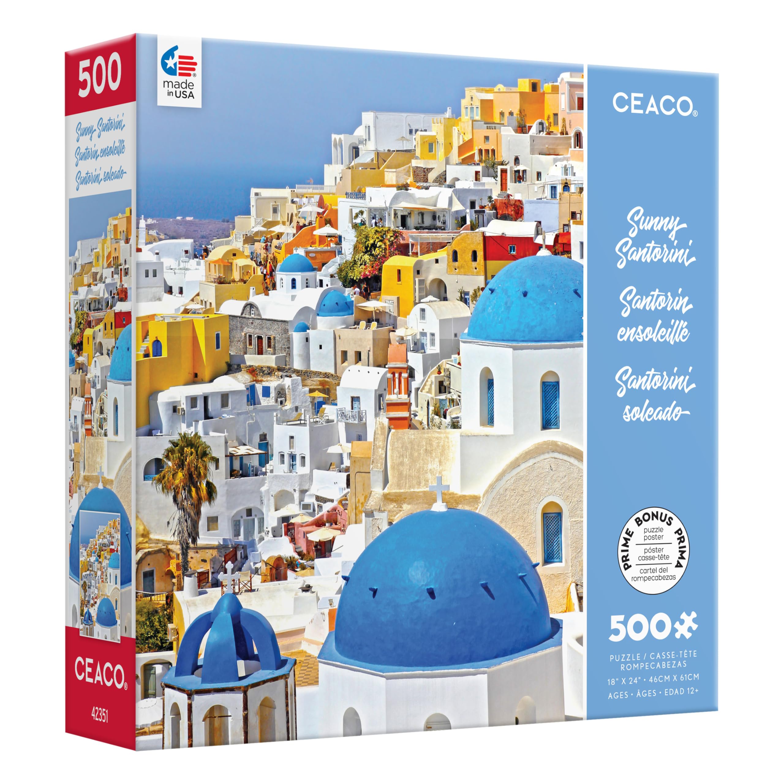 Foto 4 pulgar | Rompecabezas Ceaco Sunny Santorini 500 Piezas - Venta Internacional.
