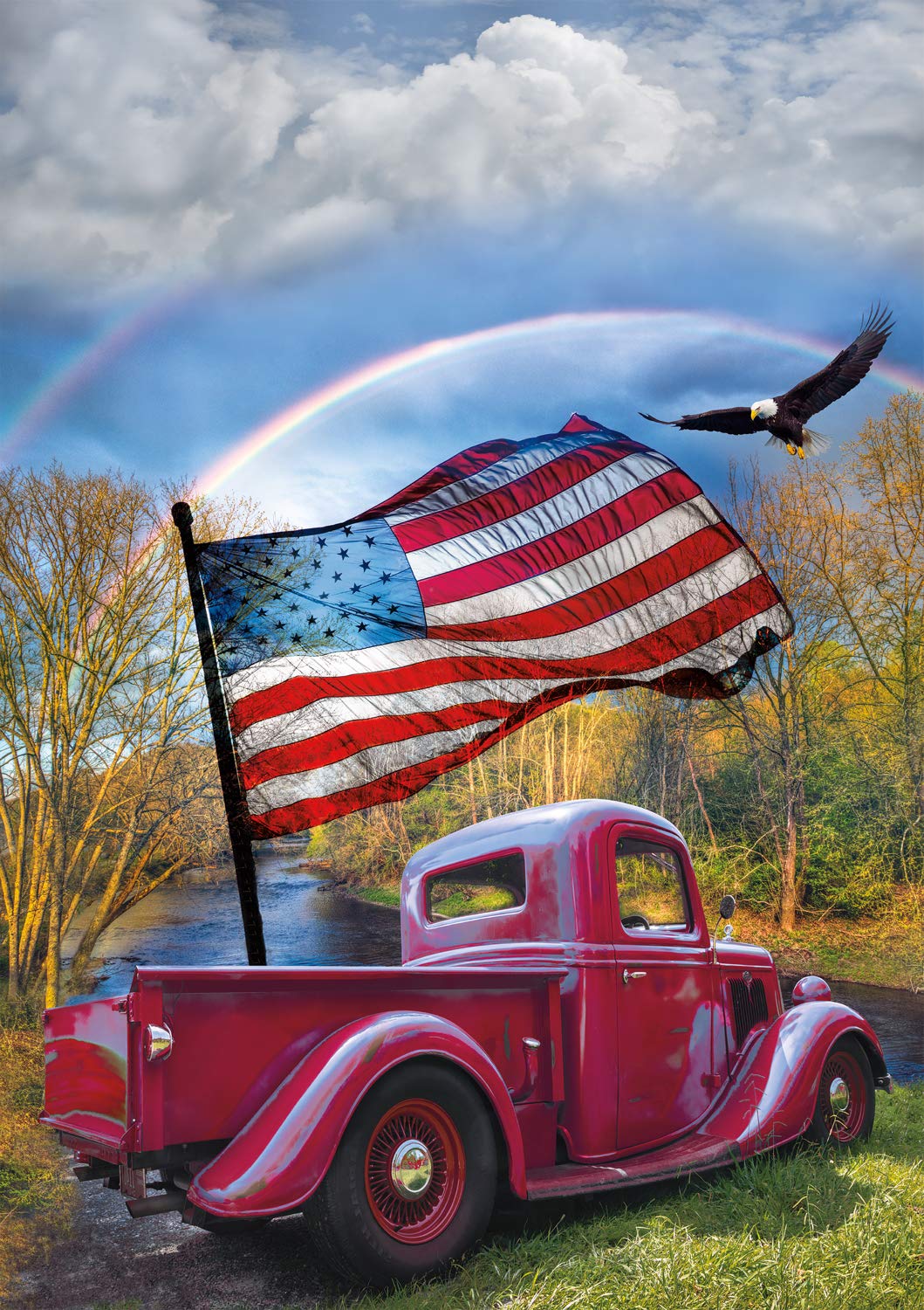 Rompecabezas Buffalo Games Celebrate Life Old Glory, 500 Unidades - Venta Internacional.