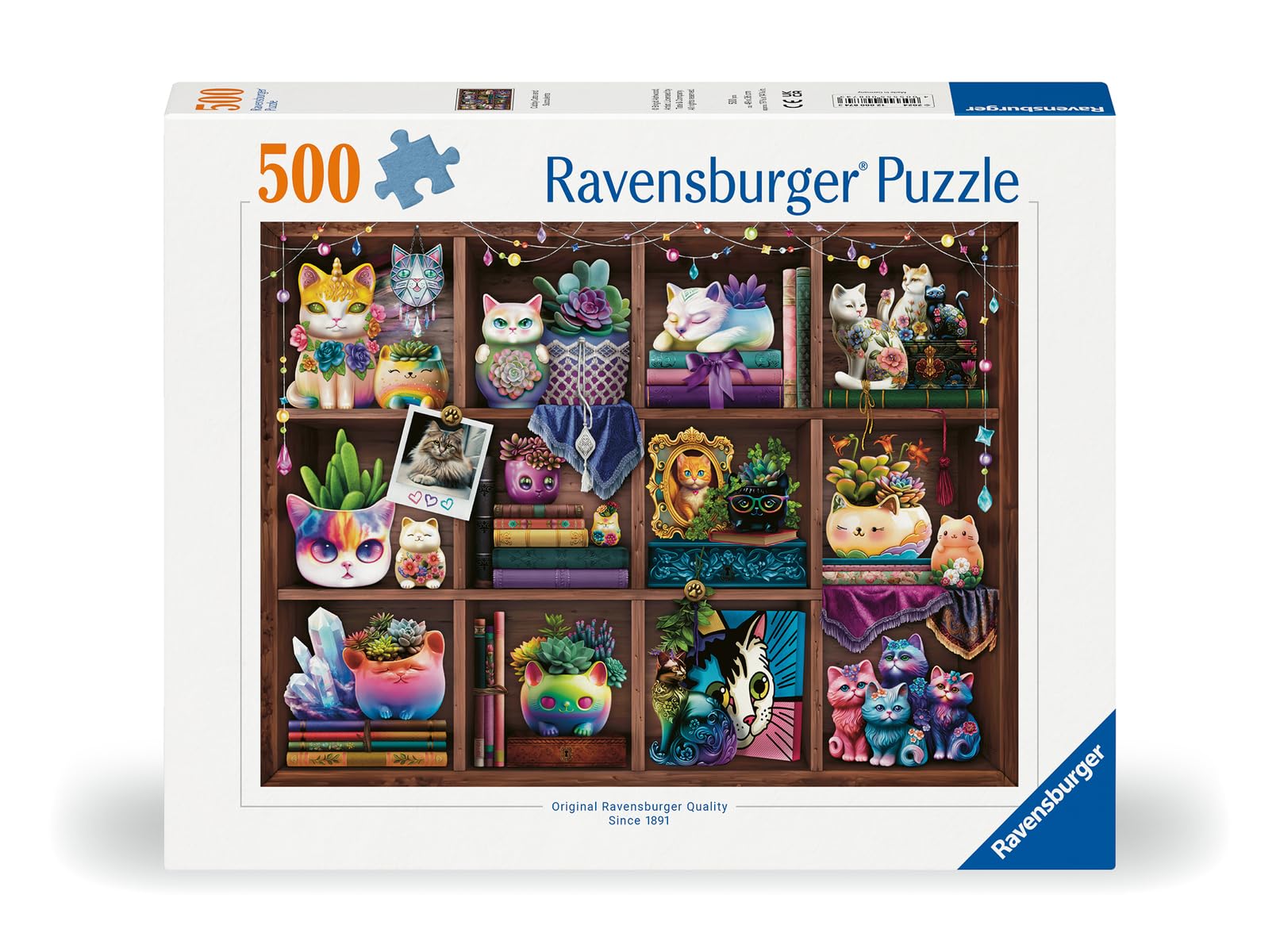 Foto 3 pulgar | Rompecabezas Ravensburger, Gatos Y Suculentas, 500 Piezas - Venta Internacional.