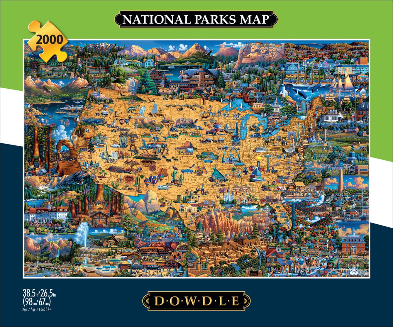 Foto 2 | Rompecabezas Buffalo Games Dowdle National Parks Map, 2000 Unidades - Venta Internacional.