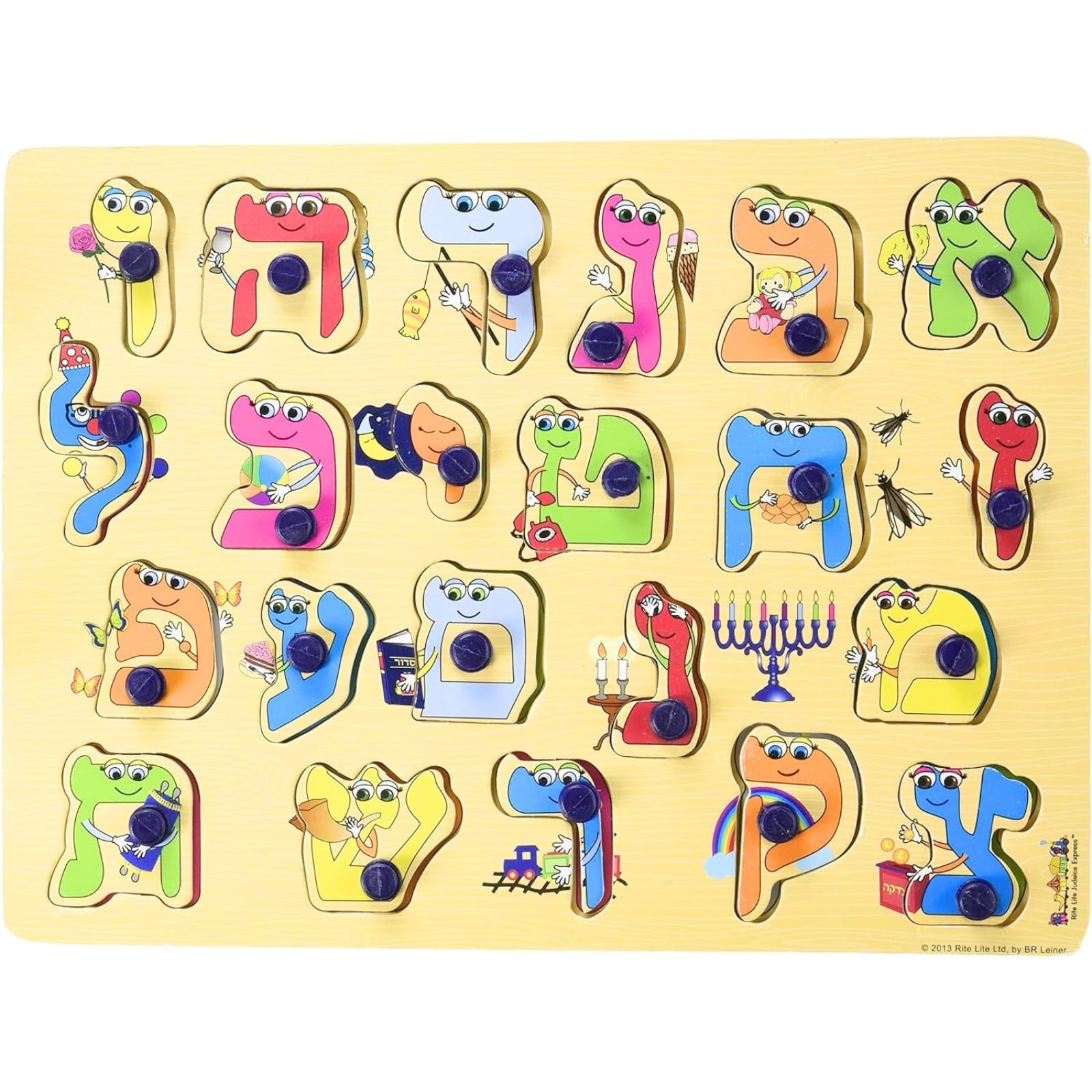 Foto 3 pulgar | Puzzle Rite Lite Alef Bais Aprende El Alfabeto Hebreo Para Niños En Madera - Venta Internacional.