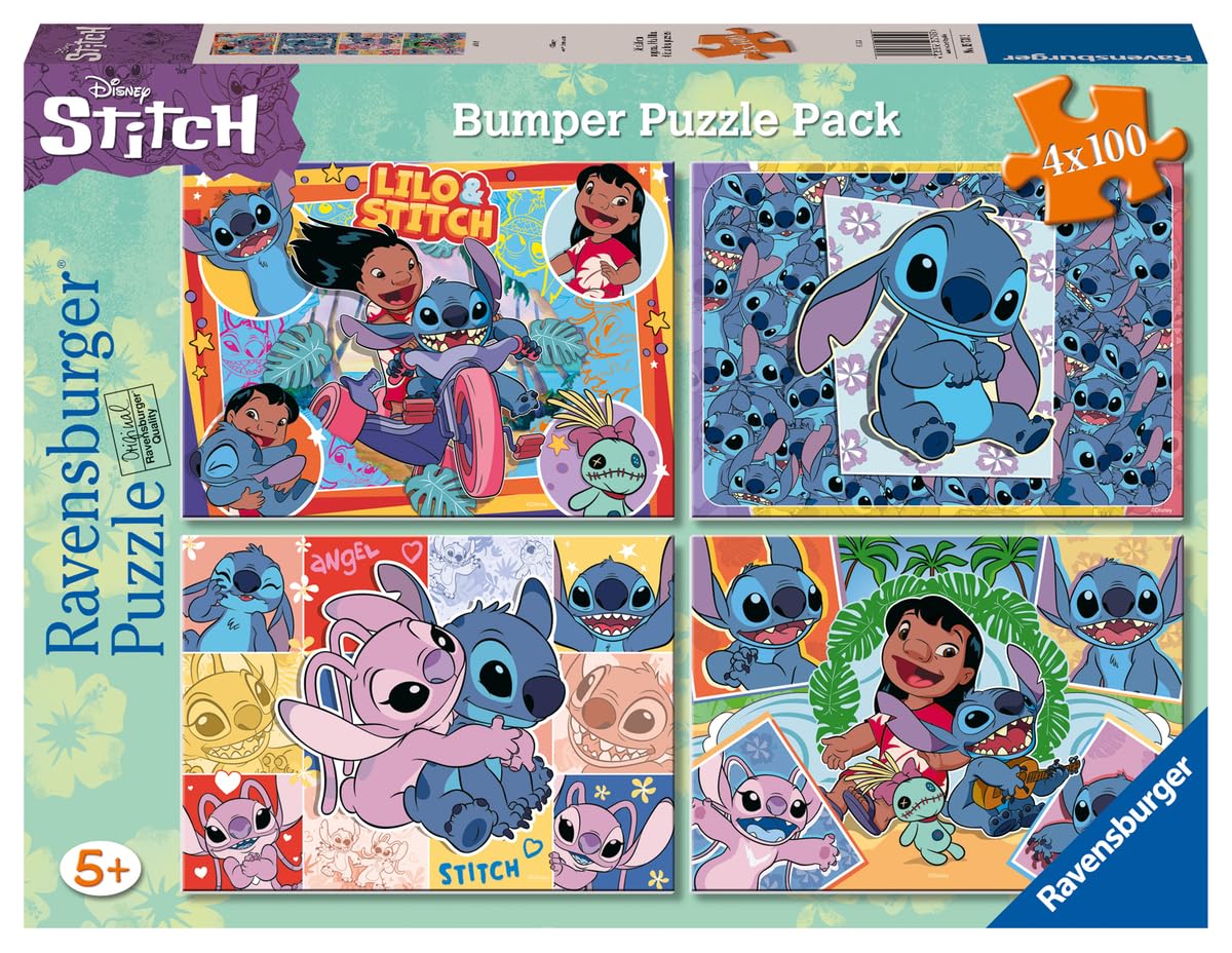 Foto 2 pulgar | Rompecabezas Ravensburger Disney Stitch De 4 X 100 Piezas Para Niños - Venta Internacional.