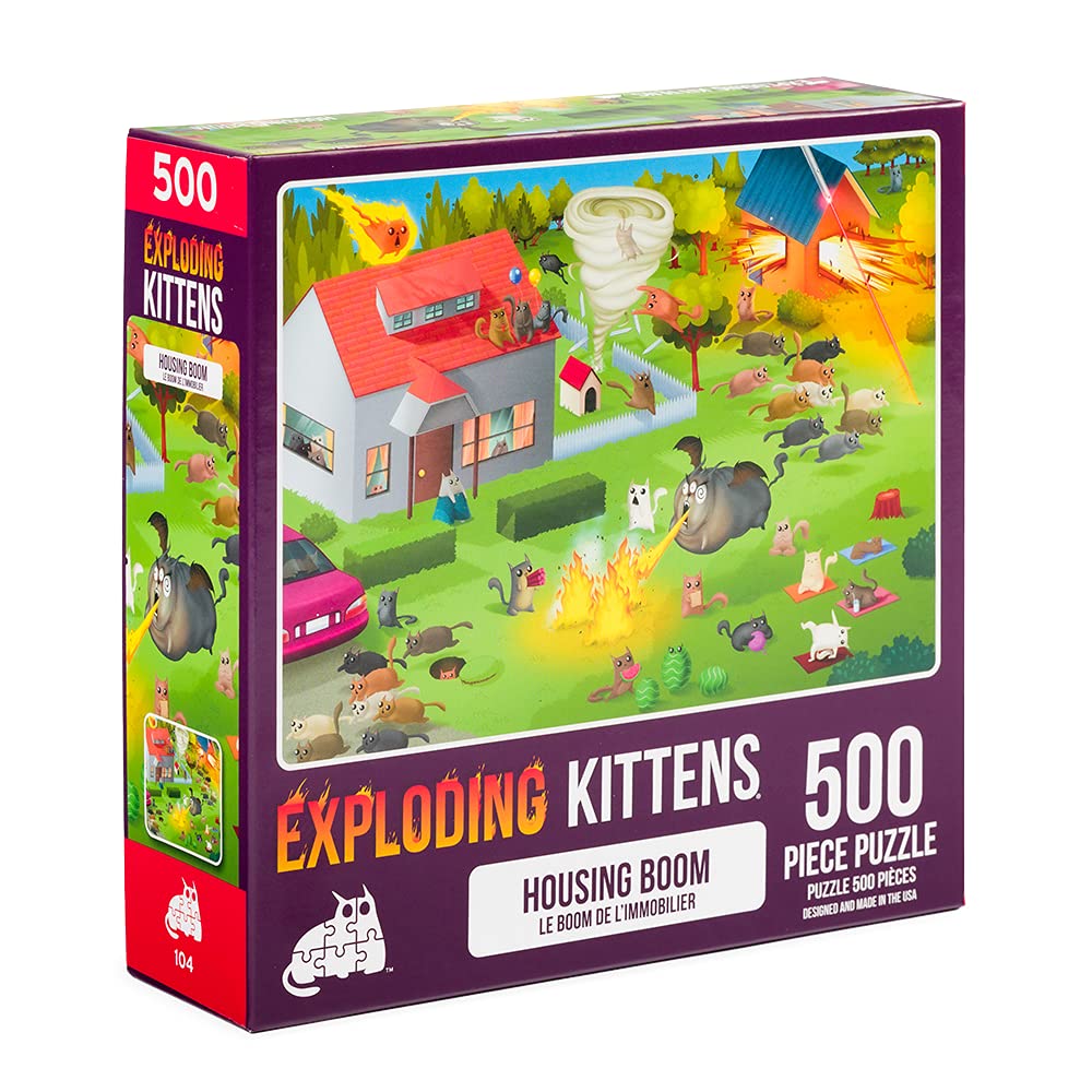 Rompecabezas Exploding Kittens Housing Boom, 500 Piezas - Venta Internacional.