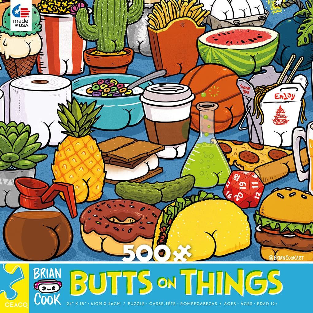 Foto 3 pulgar | Rompecabezas De Ceaco Brian Cook Butts On Things, 500 Piezas - Venta Internacional.