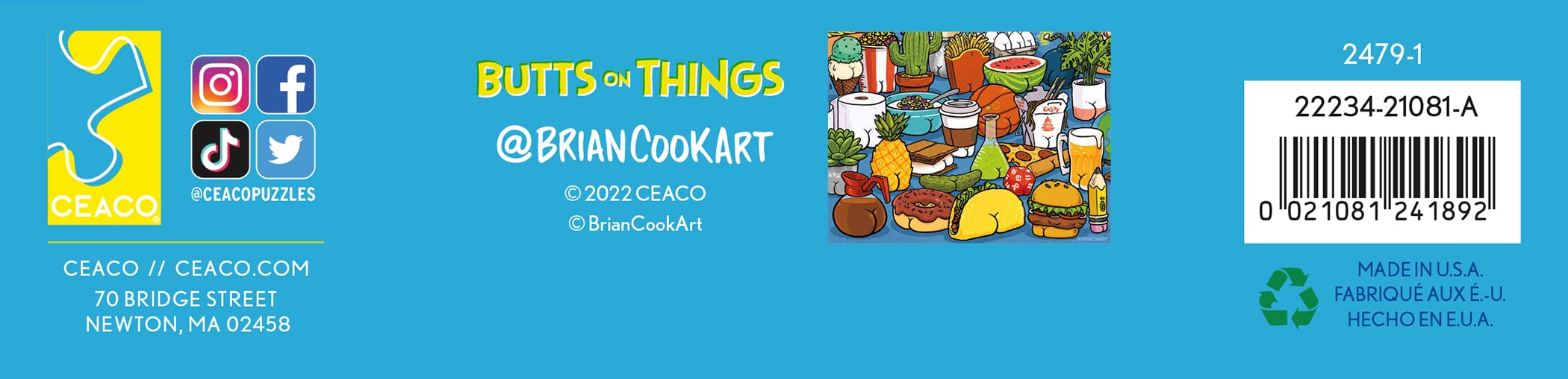 Foto 7 | Rompecabezas De Ceaco Brian Cook Butts On Things, 500 Piezas - Venta Internacional.