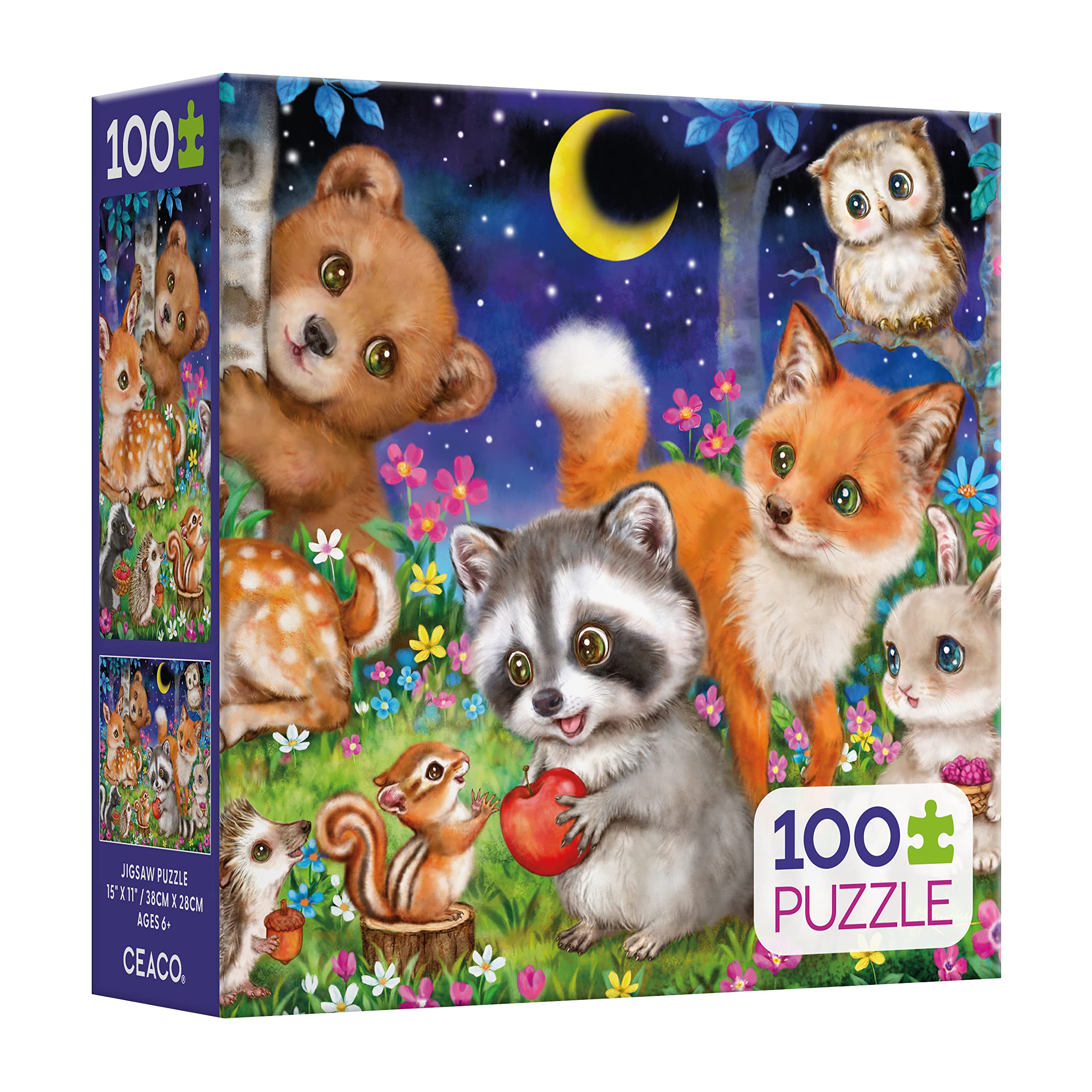 Foto 4 pulgar | Rompecabezas Ceaco Kayomi Harai Woodland Friends 100 Piezas - Venta Internacional.