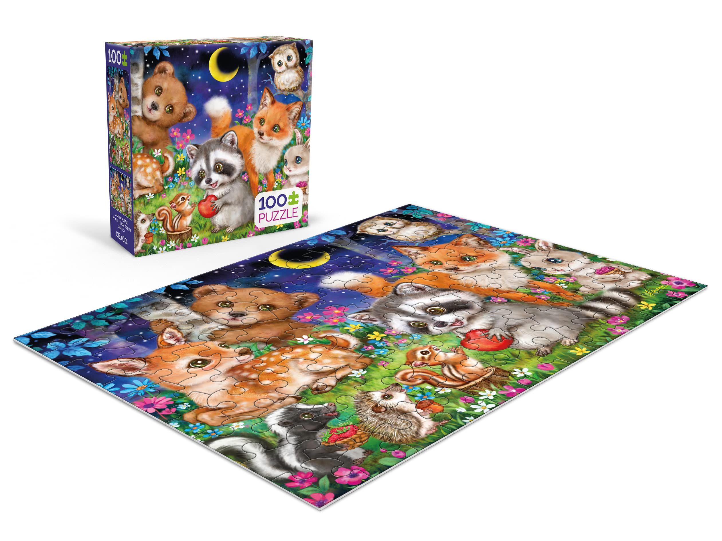 Foto 5 pulgar | Rompecabezas Ceaco Kayomi Harai Woodland Friends 100 Piezas - Venta Internacional.
