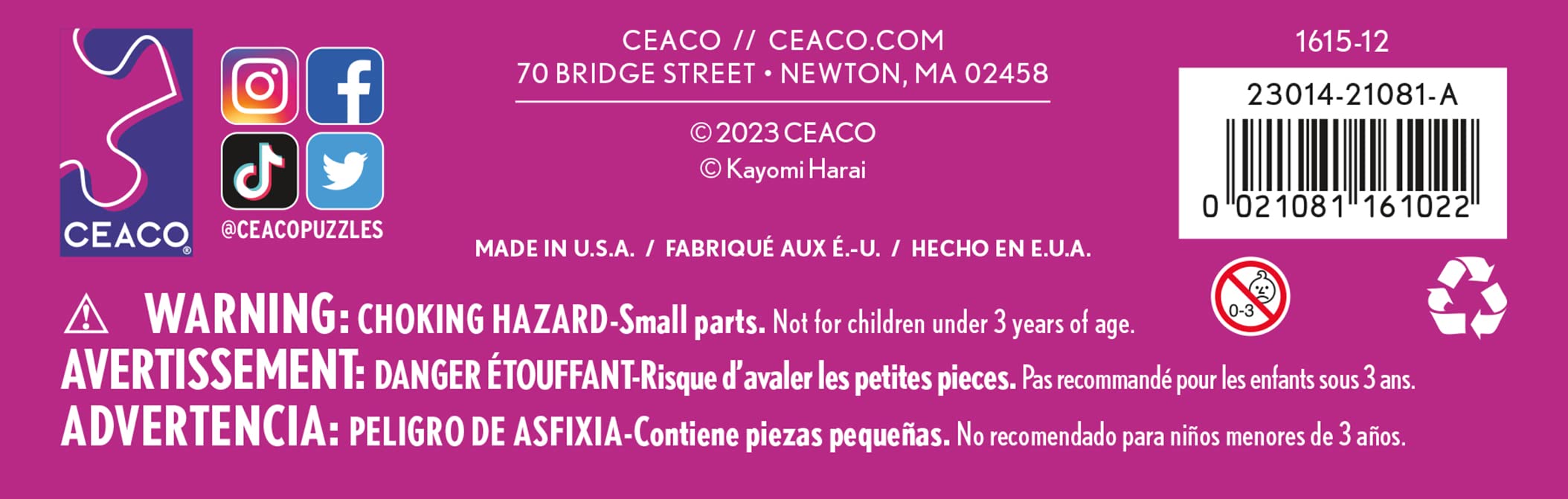 Foto 7 | Rompecabezas Ceaco Kayomi Harai Woodland Friends 100 Piezas - Venta Internacional.