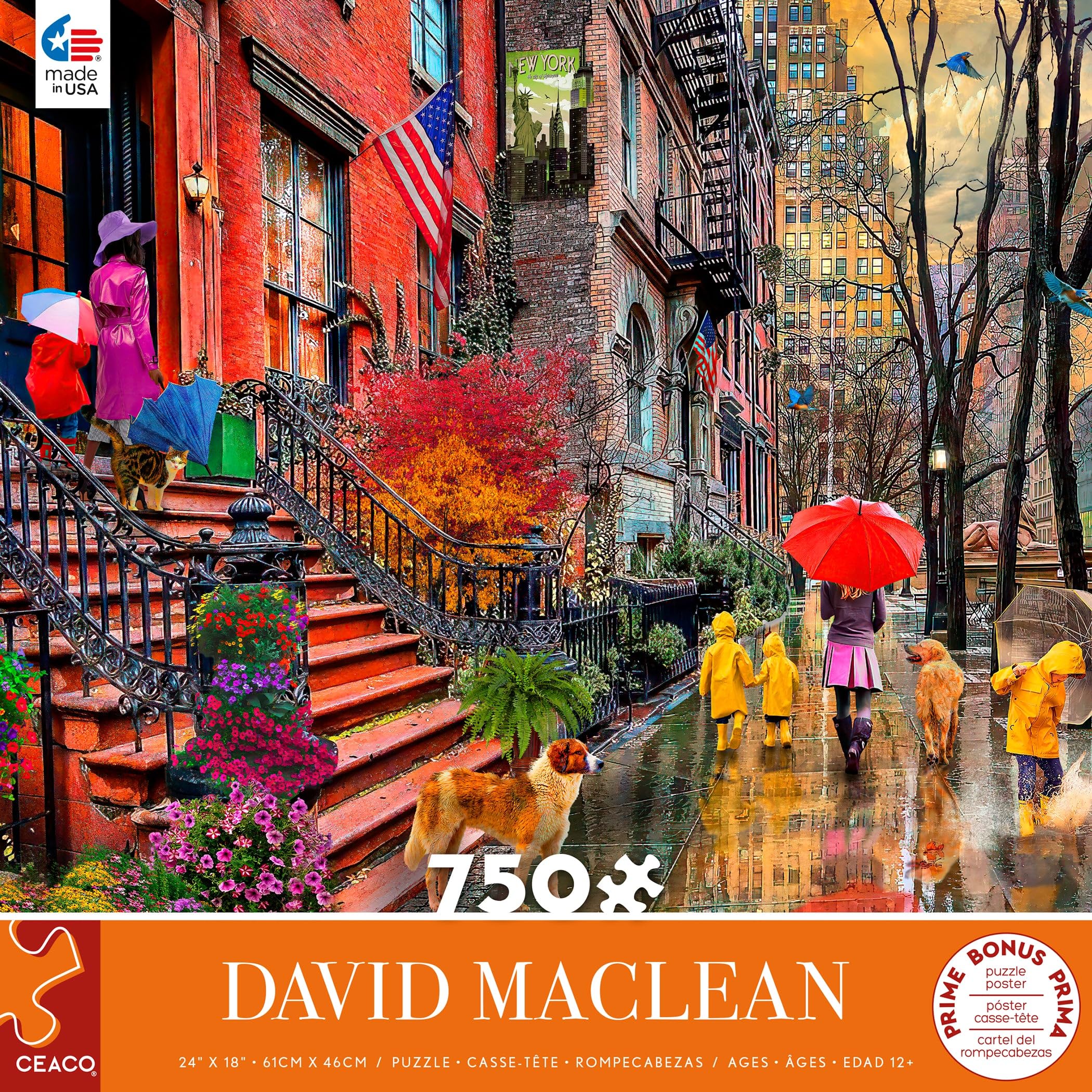 Foto 1 | Rompecabezas Ceaco David Maclean Rainy Day In New York, 750 Piezas - Venta Internacional.