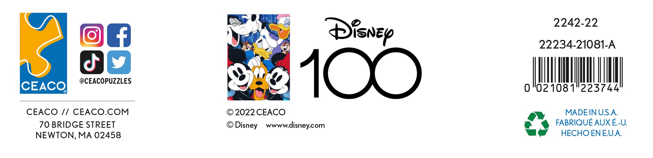 Foto 8 pulgar | Rompecabezas Ceaco 100 Aniversario De Disney, 200 Piezas - Venta Internacional.