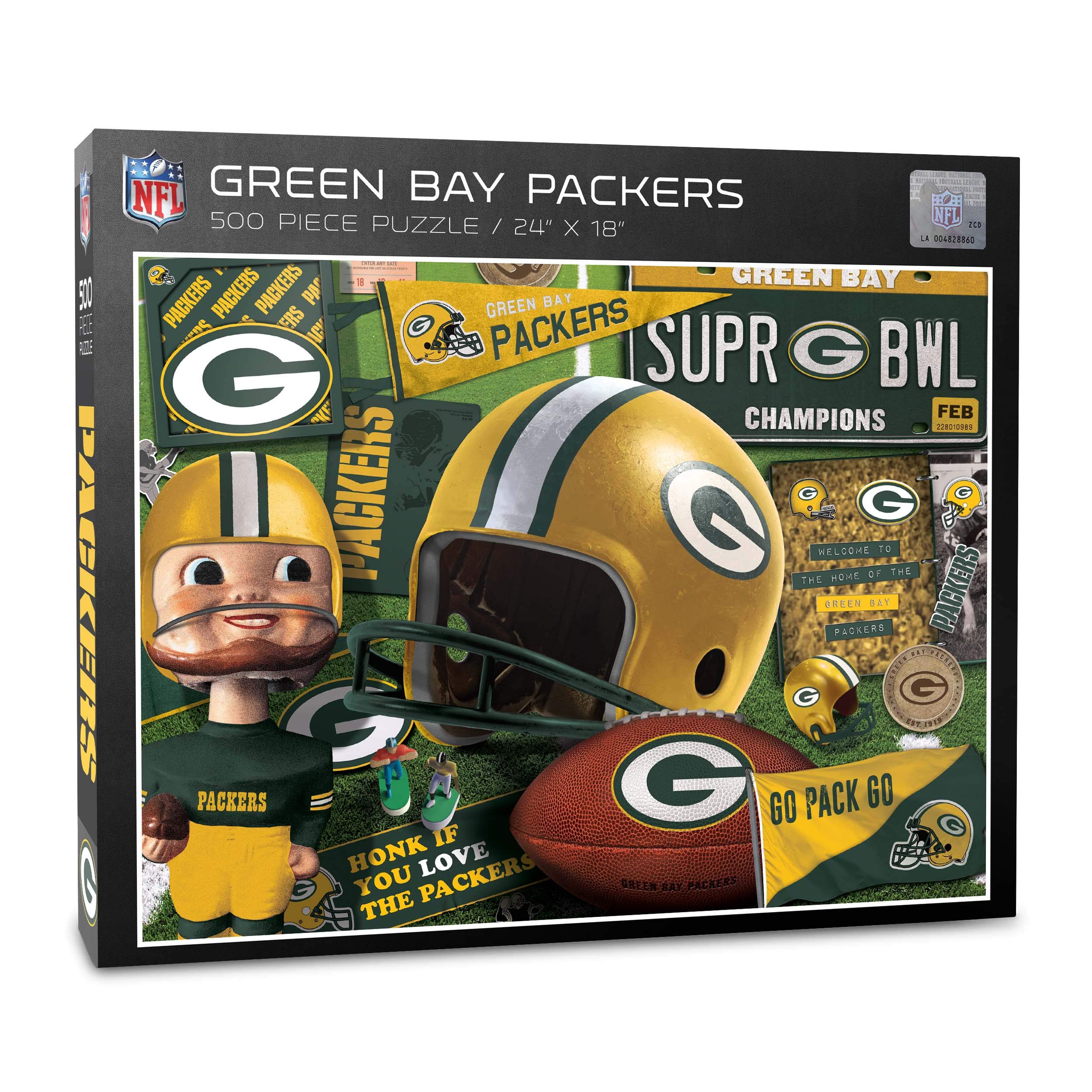 Foto 2 pulgar | Puzzle Youthefan Nfl Green Bay Packers Retro, 500 Piezas - Venta Internacional.