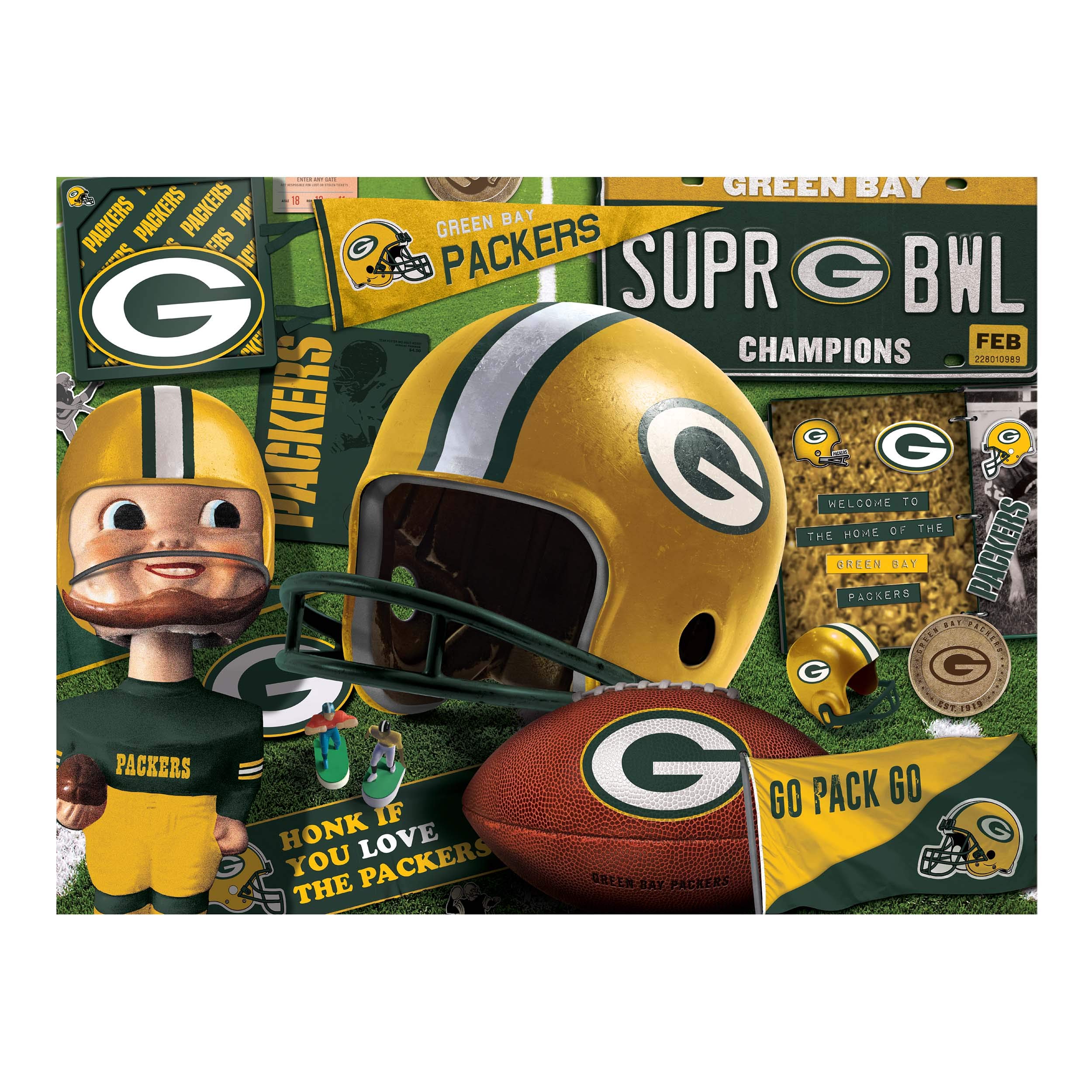 Foto 4 pulgar | Puzzle Youthefan Nfl Green Bay Packers Retro, 500 Piezas - Venta Internacional.