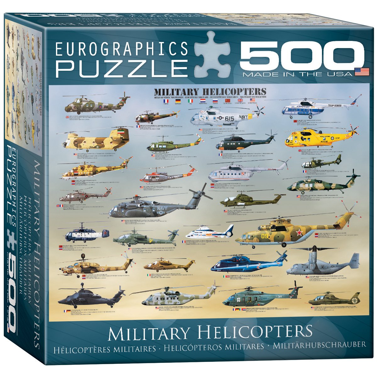 Puzzle Eurographics Military Helicopters De 500 Piezas - Venta Internacional.