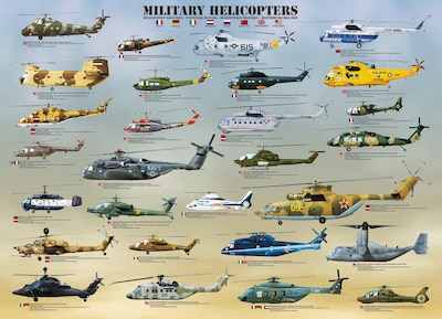 Foto 2 | Puzzle Eurographics Military Helicopters De 500 Piezas - Venta Internacional.