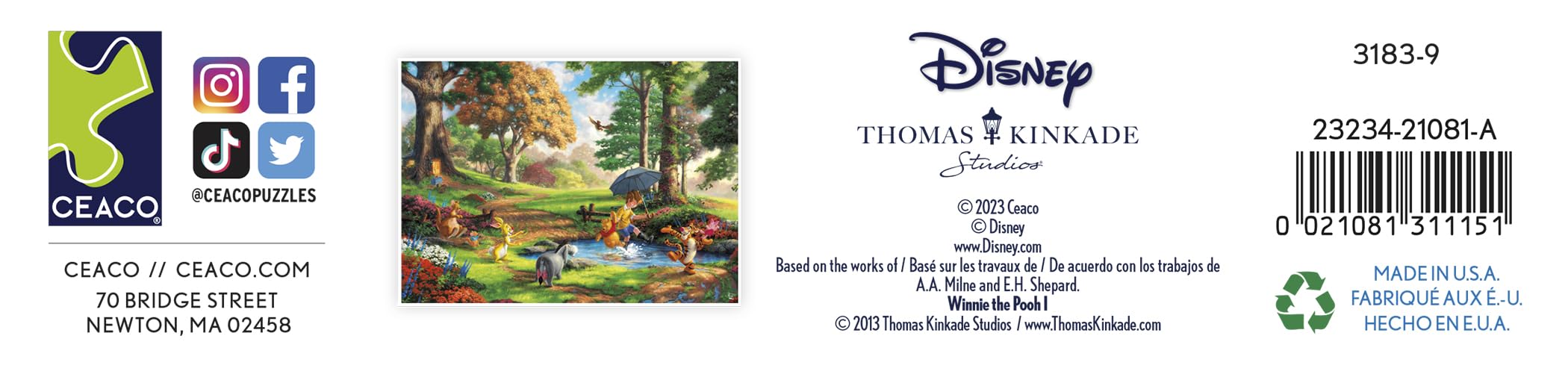 Foto 8 pulgar | Rompecabezas Ceaco Thomas Kinkade Disney Winnie The Pooh - Venta Internacional.