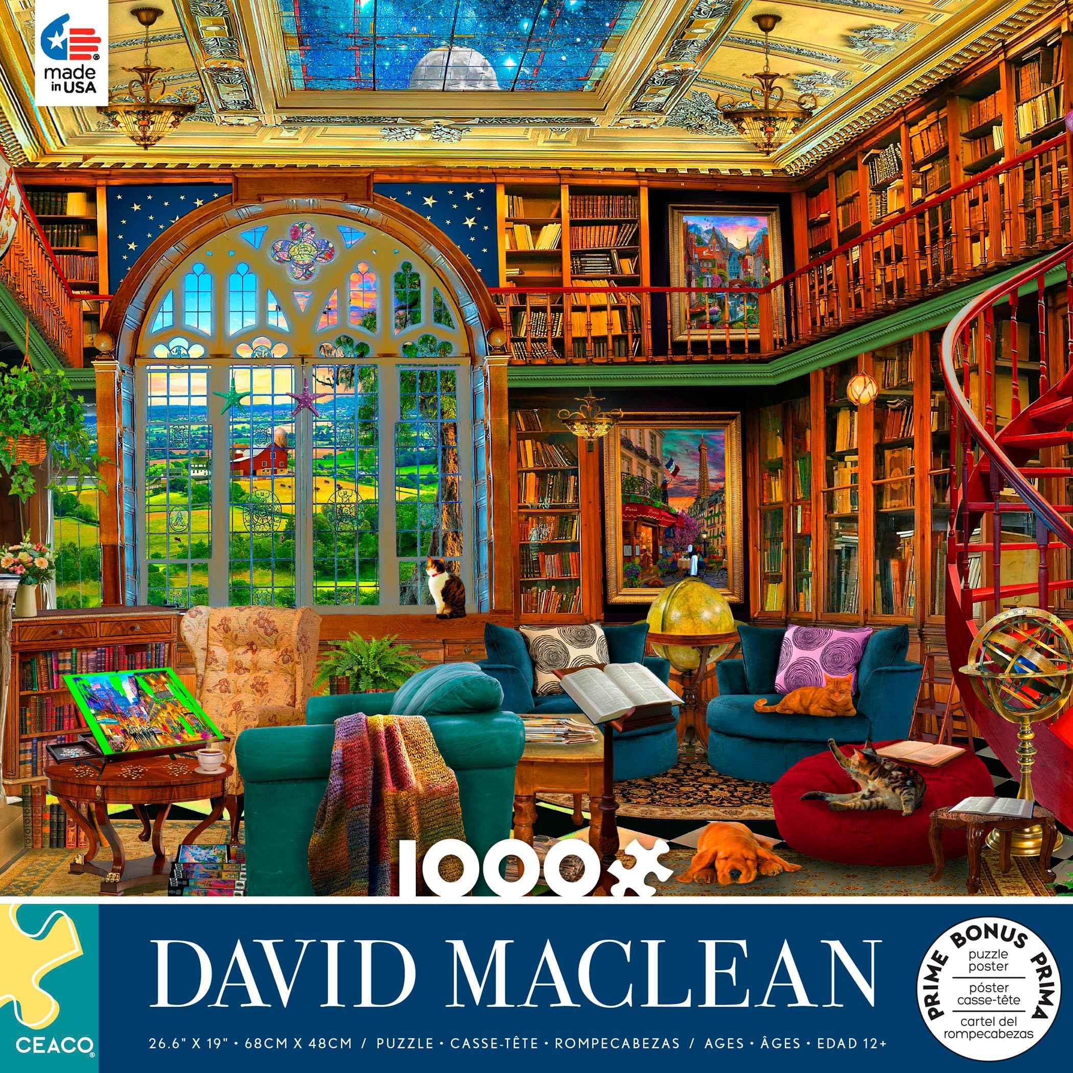 Rompecabezas Ceaco David Maclean Country Library 1000 Piezas - Venta Internacional.