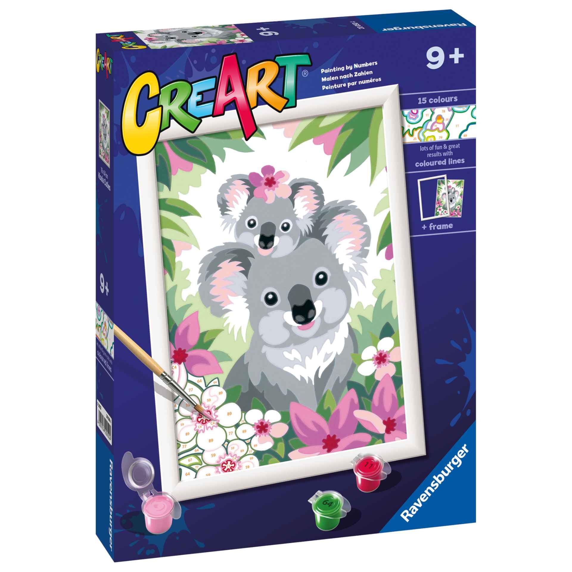 Foto 2 pulgar | Kit De Pintura Por Números Ravensburger Creart Koala Cuties Kids - Venta Internacional.