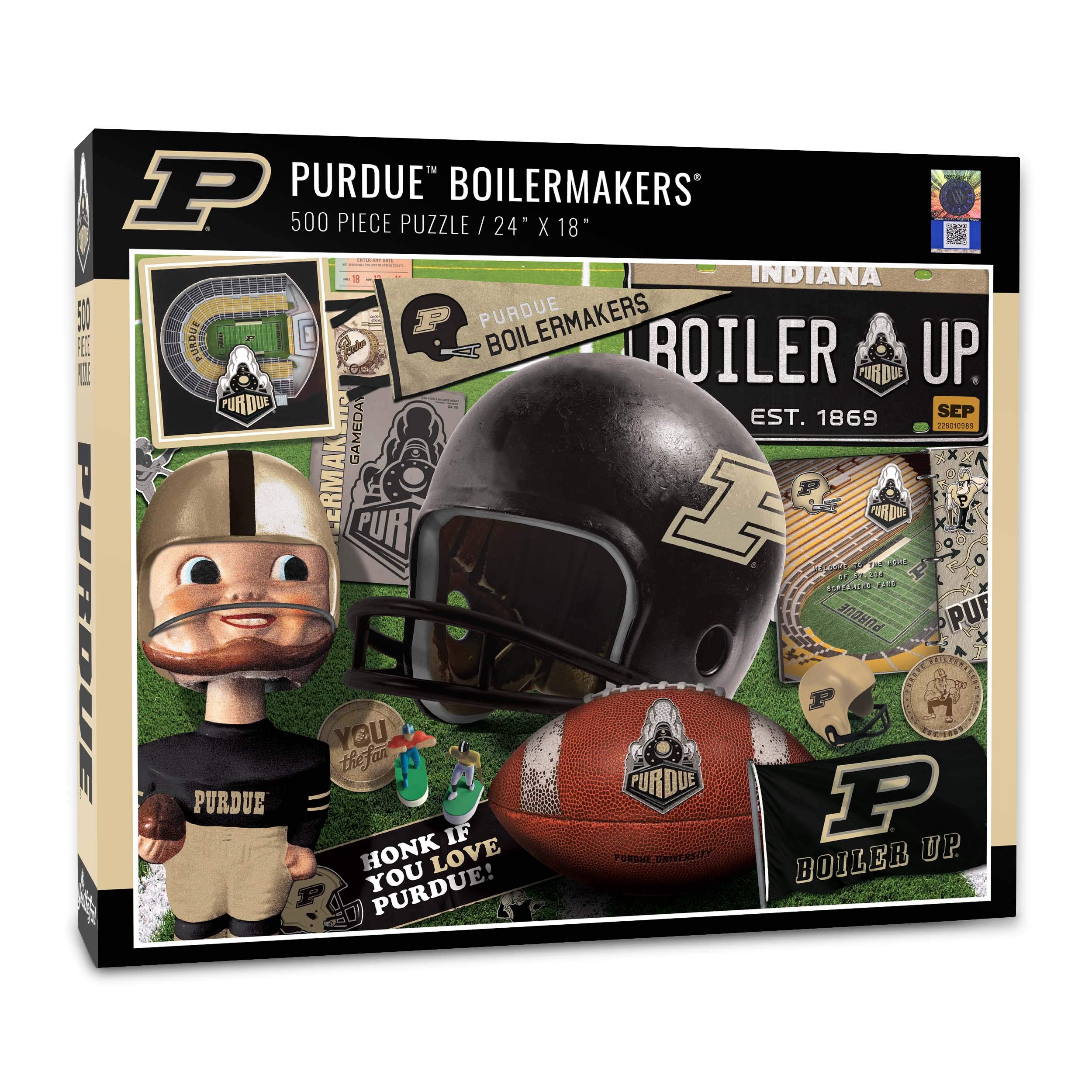 Foto 2 pulgar | Puzzle Youthefan Ncaa Purdue Boilermakers Fb Retro, 500 Piezas - Venta Internacional.