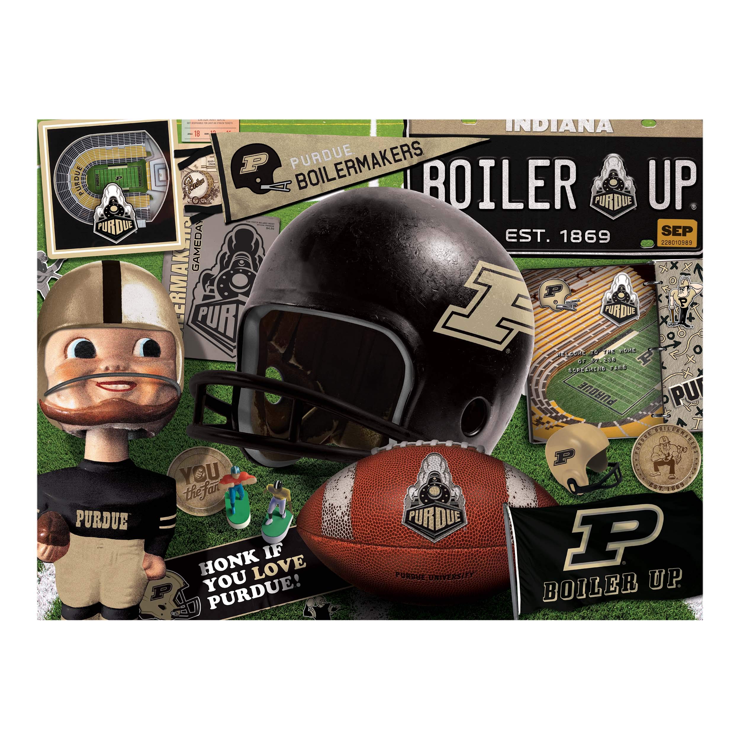 Foto 4 pulgar | Puzzle Youthefan Ncaa Purdue Boilermakers Fb Retro, 500 Piezas - Venta Internacional.