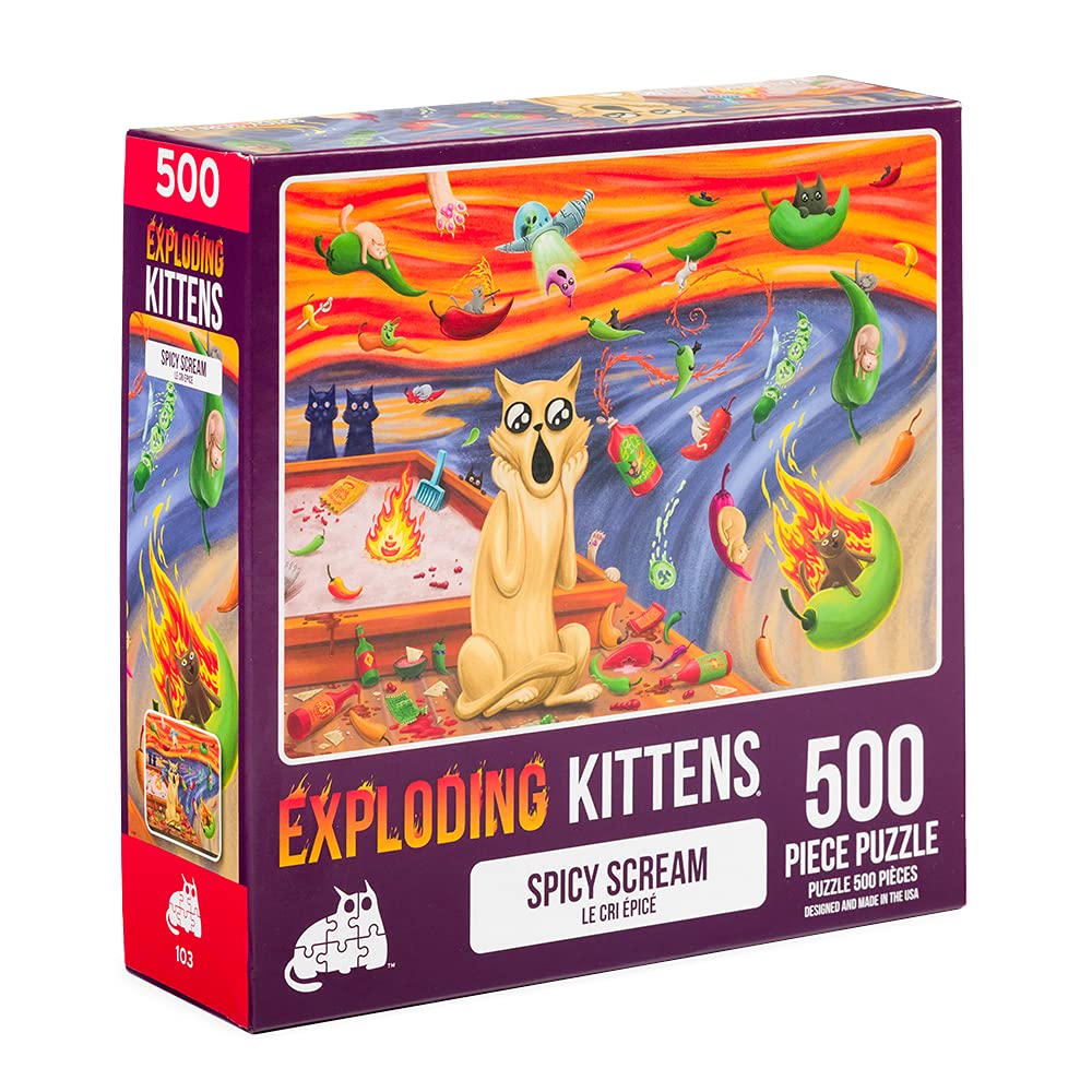 Foto 2 pulgar | Rompecabezas Exploding Kittens Spicy Scream 500 Piezas - Venta Internacional.