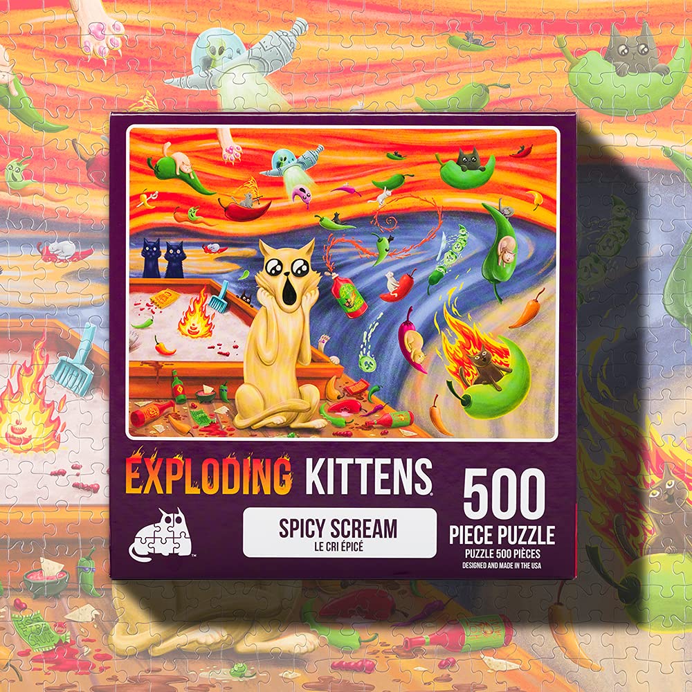 Foto 4 pulgar | Rompecabezas Exploding Kittens Spicy Scream 500 Piezas - Venta Internacional.