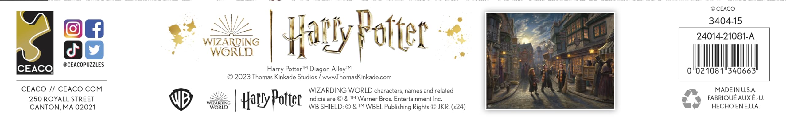 Foto 7 pulgar | Rompecabezas Ceaco Thomas Kinkade Harry Potter Diagon Alley - Venta Internacional.