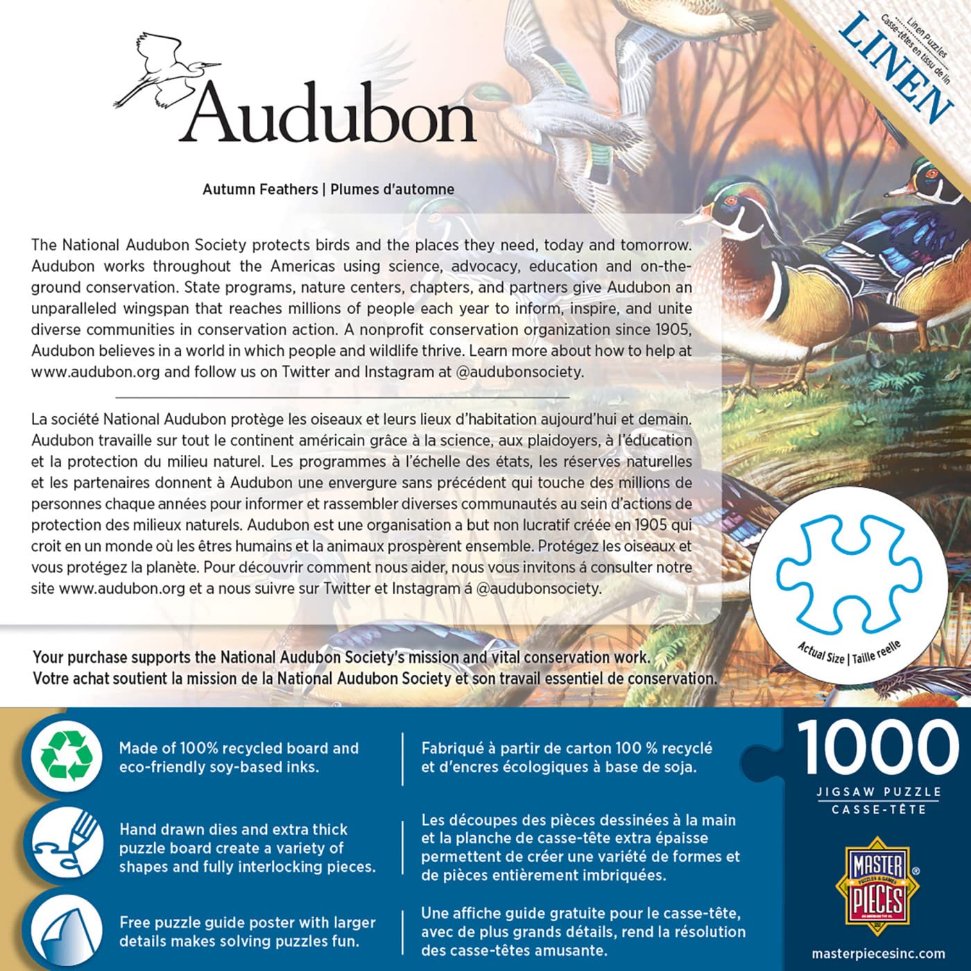 Foto 3 | Rompecabezas Masterpieces Autumn Feathers 1000 Piezas - Venta Internacional.