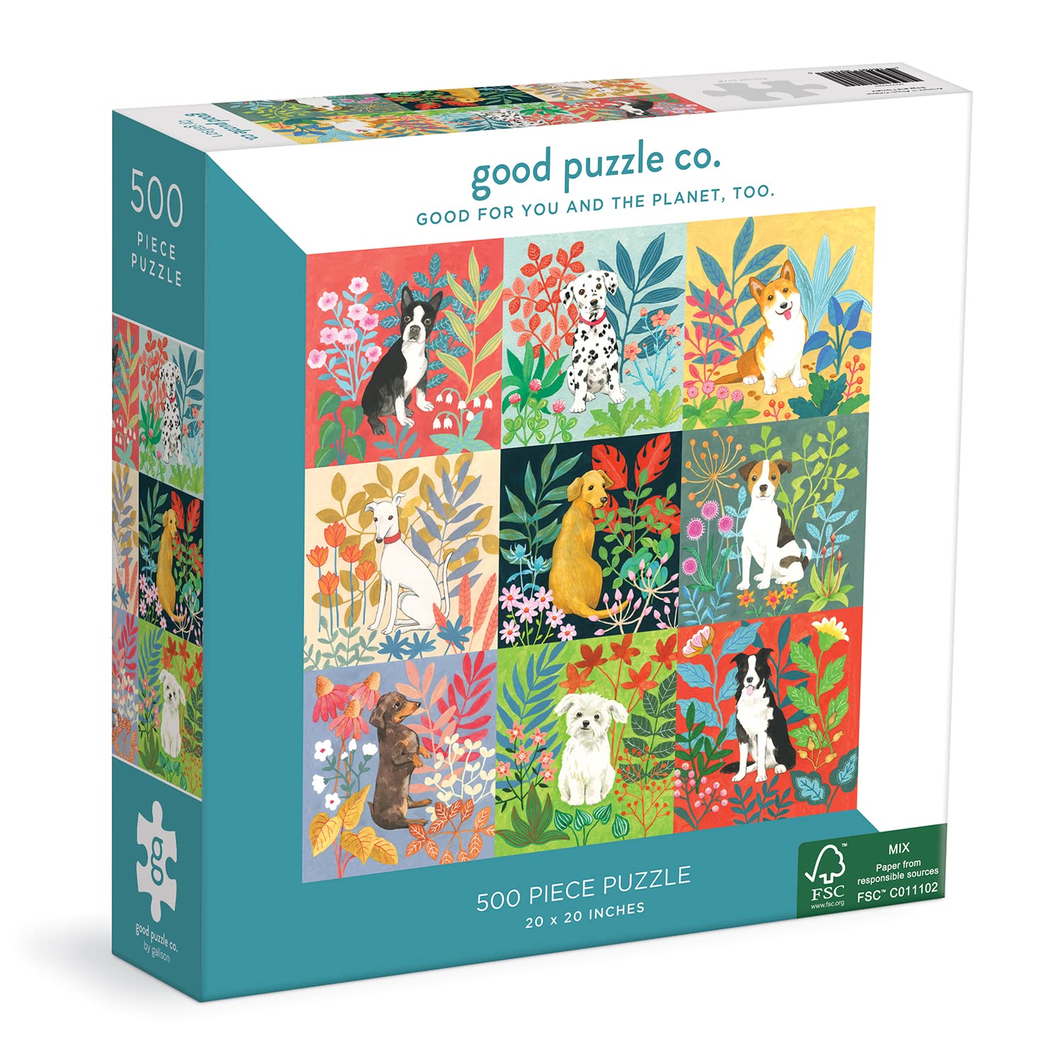 Foto 2 pulgar | Puzzle Good Puzzle Co. Perros Y Flores, 500 Piezas - Venta Internacional.
