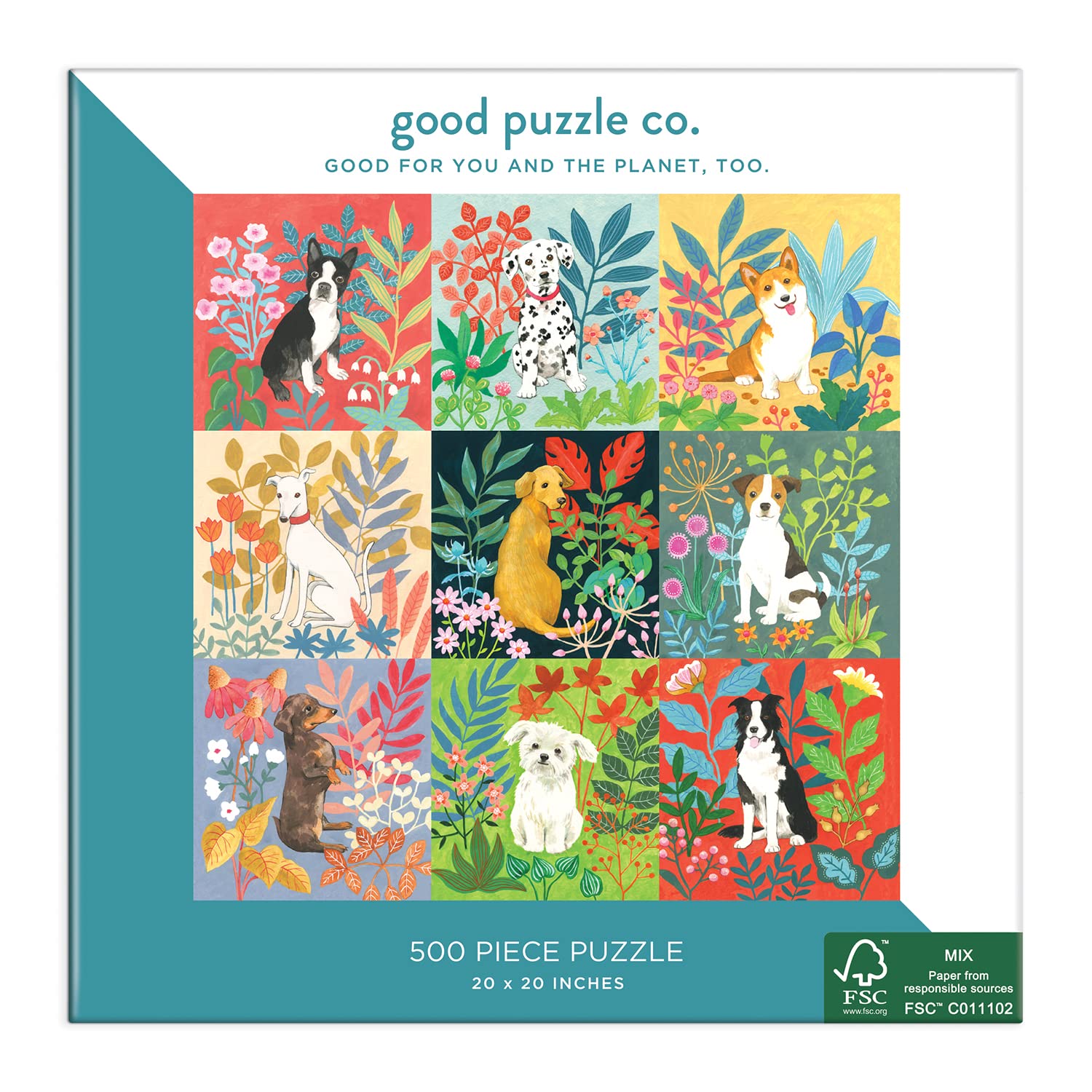 Foto 4 | Puzzle Good Puzzle Co. Perros Y Flores, 500 Piezas - Venta Internacional.
