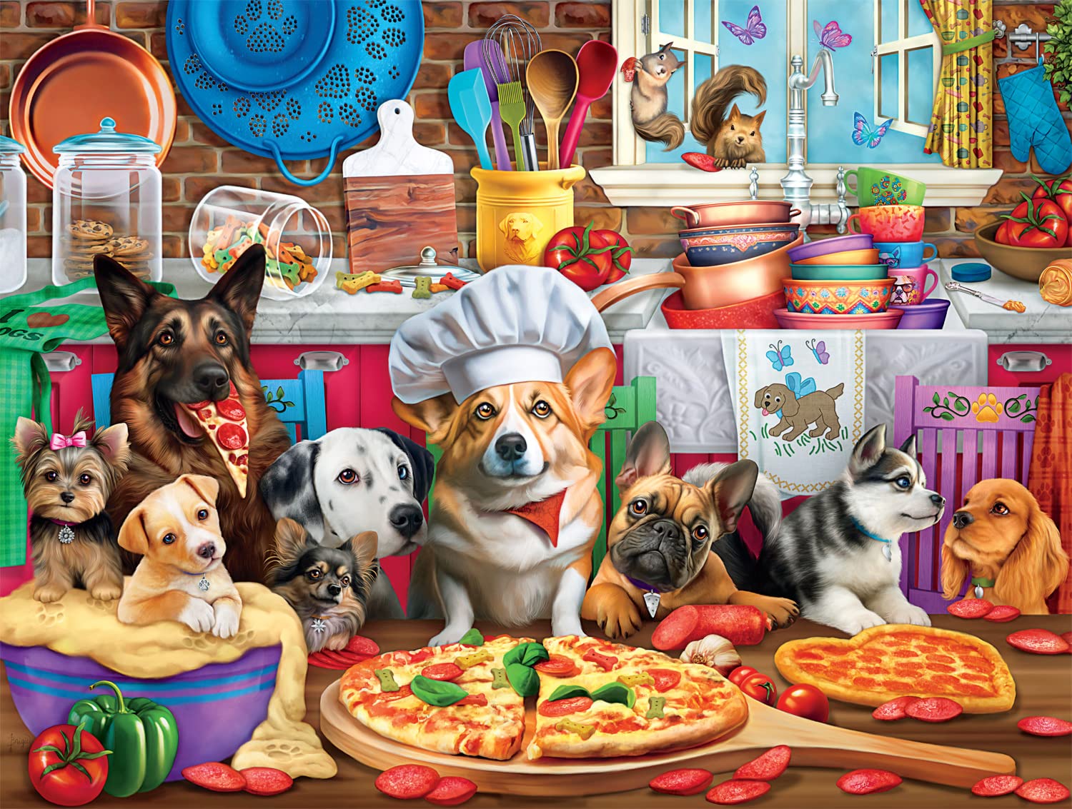 Foto 2 pulgar | Rompecabezas Buffalo Games Pizza Time Pups 750 Piezas - Venta Internacional.