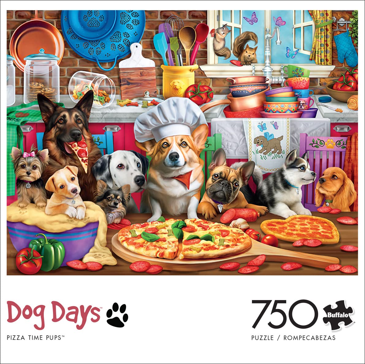 Foto 3 pulgar | Rompecabezas Buffalo Games Pizza Time Pups 750 Piezas - Venta Internacional.