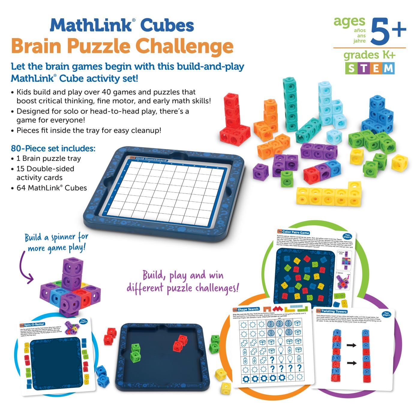 Foto 6 pulgar | Desafío De Rompecabezas Cerebral Mathlink Cubes De 80 Piezas Para Mayores De 5 Años - Venta Internacional.