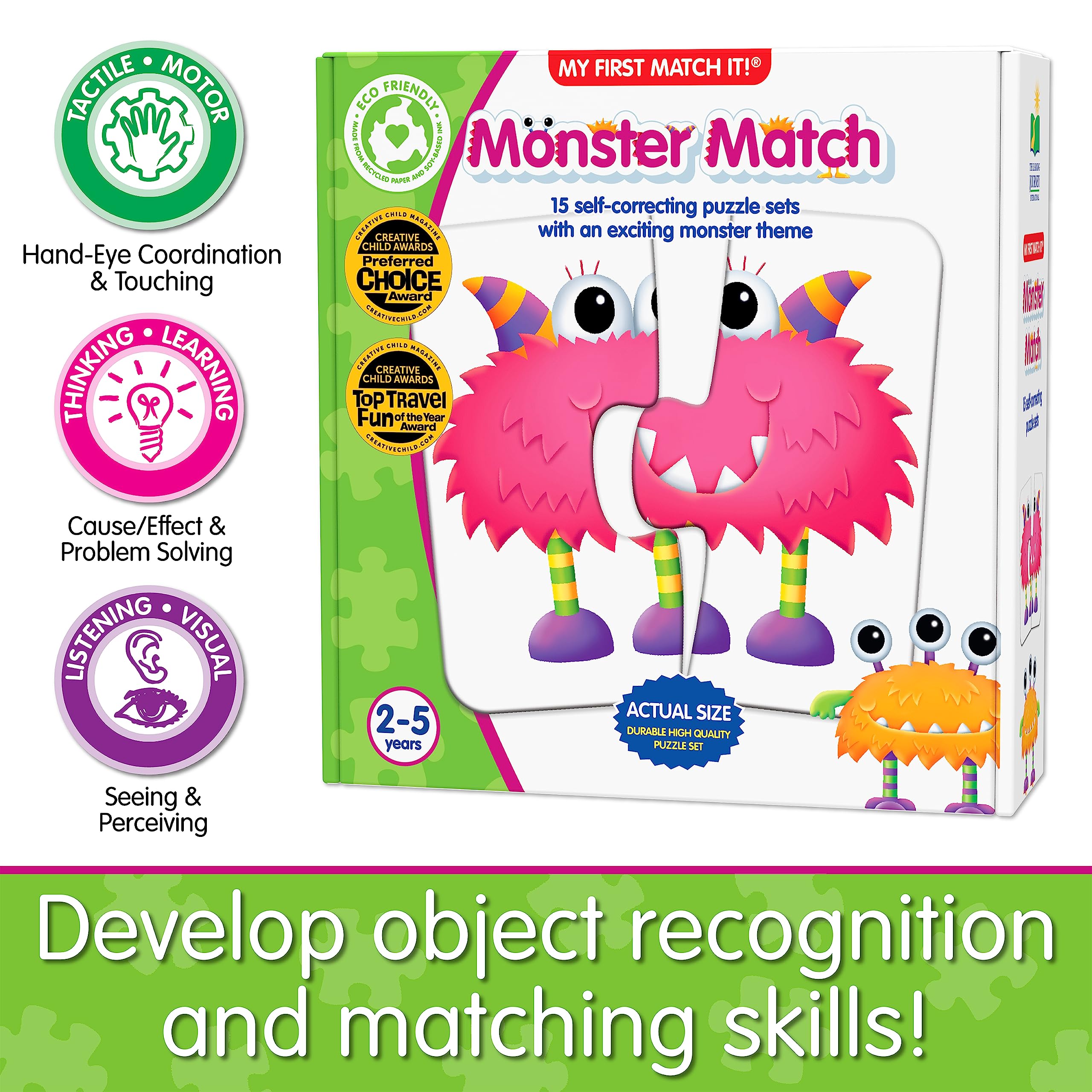 Foto 7 pulgar | Juego De Rompecabezas The Learning Journey My First Match It Monster - Venta Internacional.