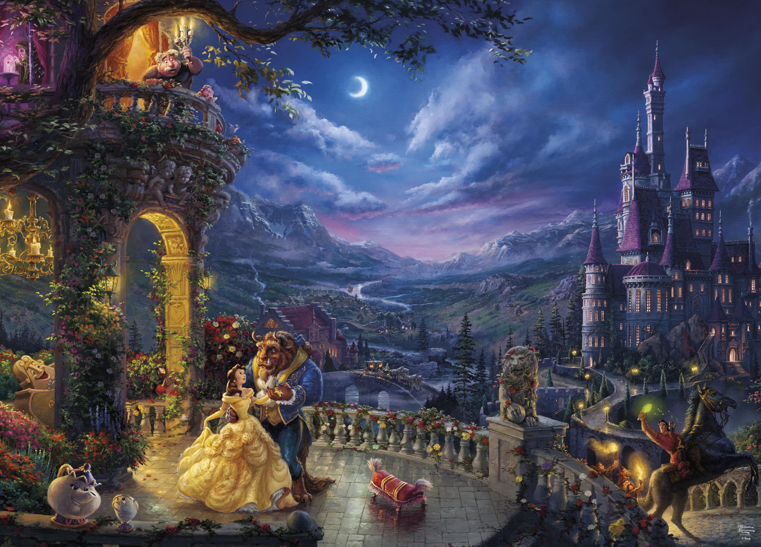 Rompecabezas Ceaco Thomas Kinkade Disney La Bella Y La Bestia - Venta Internacional.