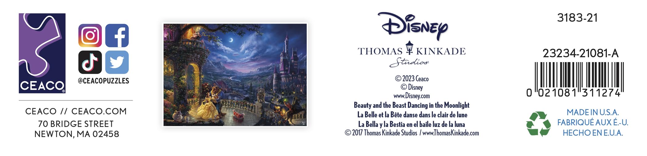 Foto 5 pulgar | Rompecabezas Ceaco Thomas Kinkade Disney La Bella Y La Bestia - Venta Internacional.