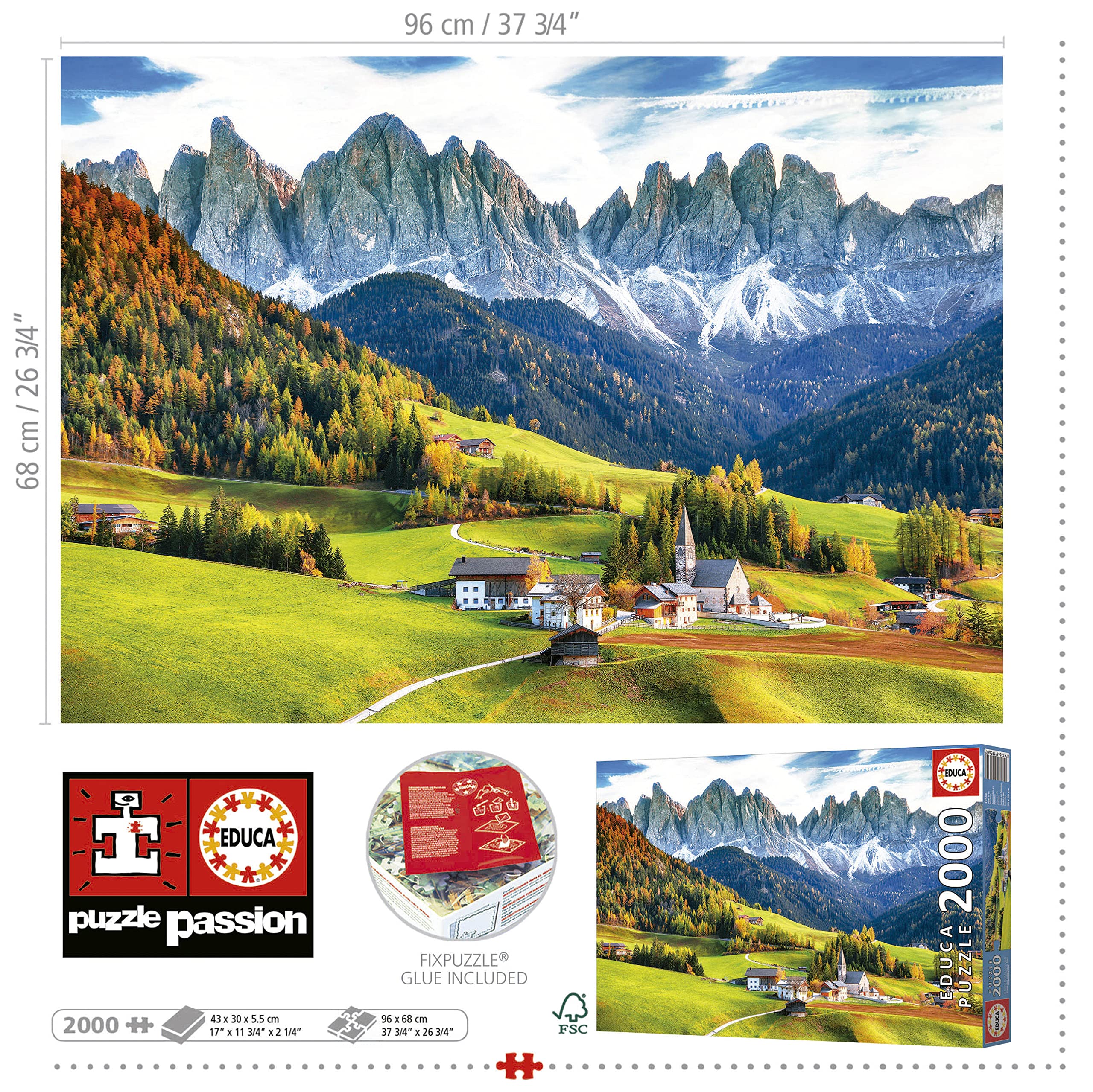 Foto 4 pulgar | Rompecabezas Educa Autumn In The Dolomites 2000 Piezas - Venta Internacional.