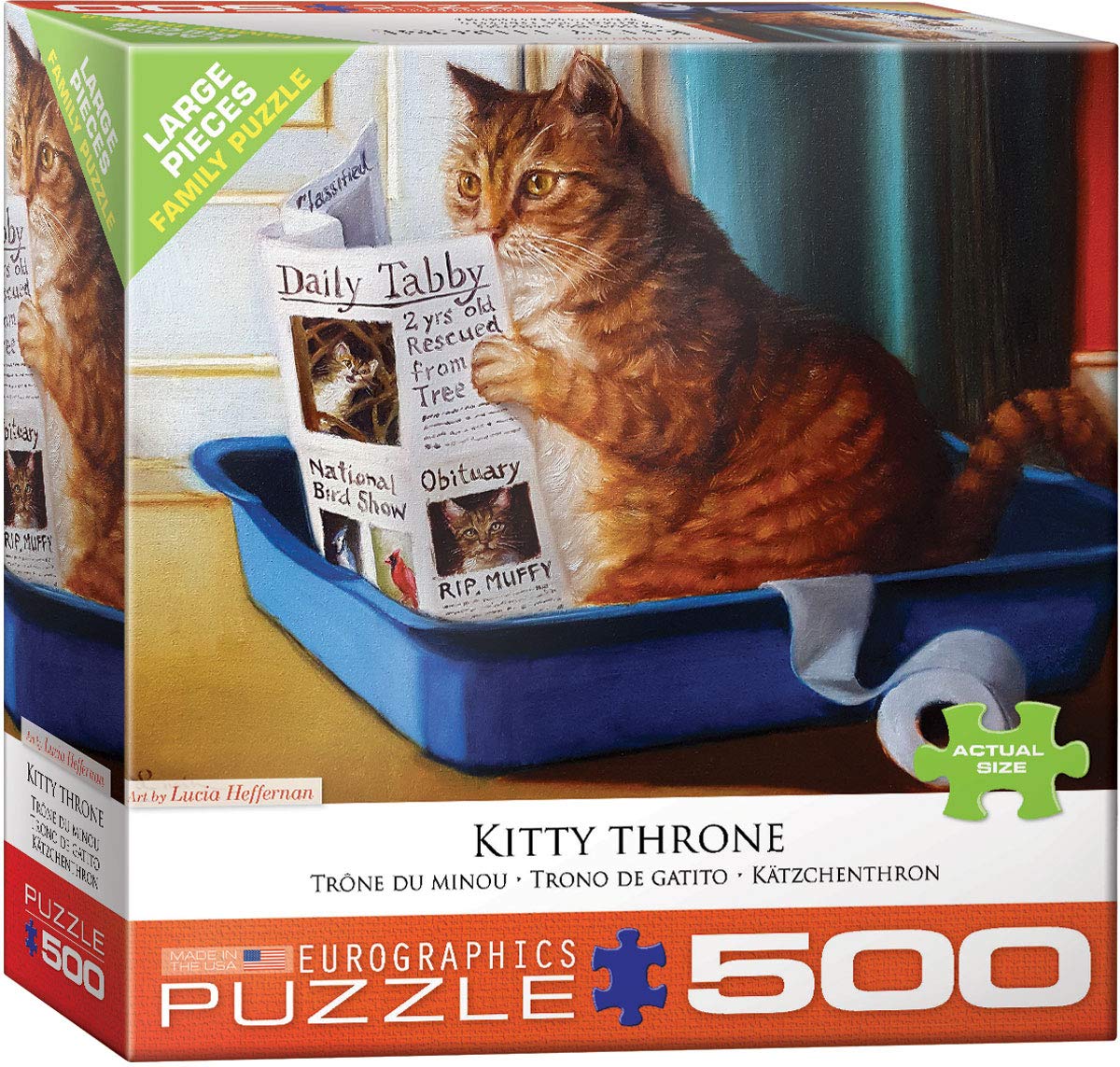 Puzzle Eurographics Kitty Throne, 500 Piezas, 19,25 X 26,5 Cm - Venta Internacional.