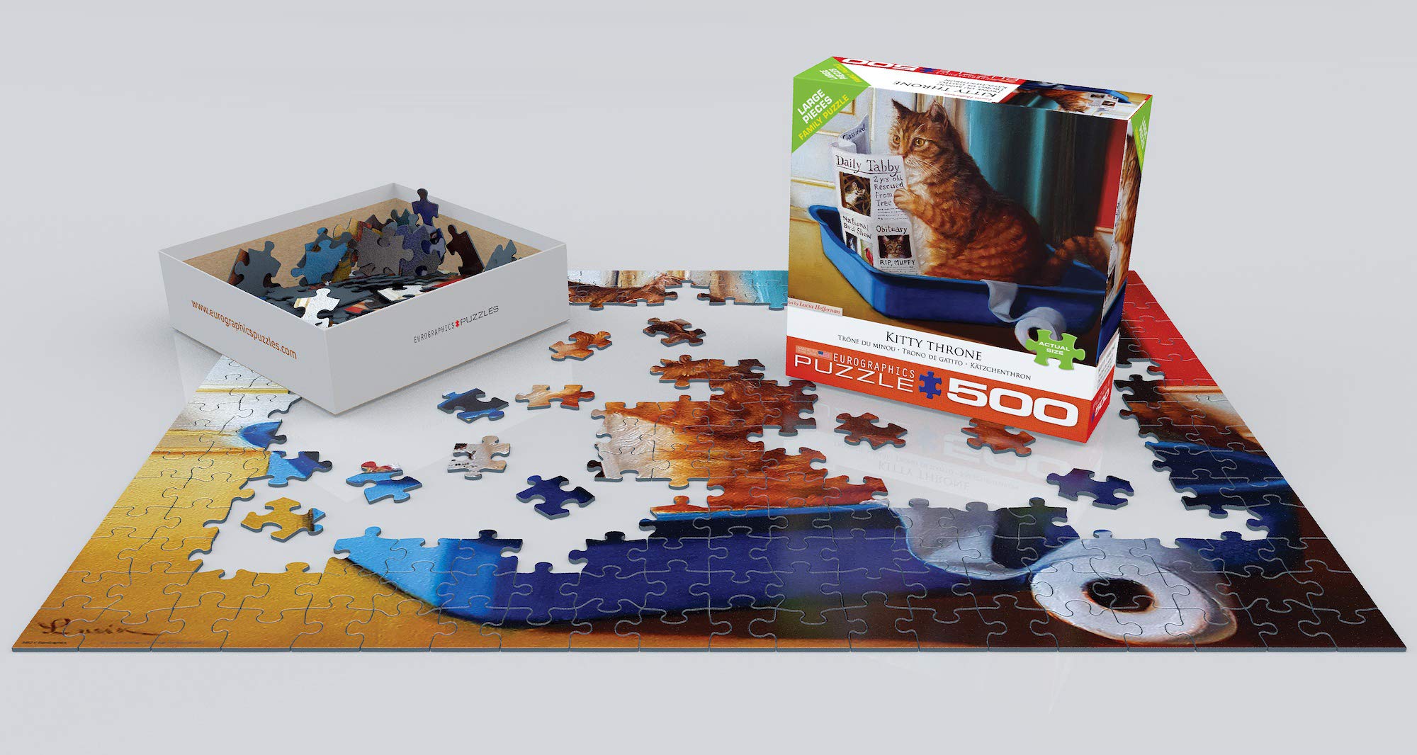 Foto 4 pulgar | Puzzle Eurographics Kitty Throne, 500 Piezas, 19,25 X 26,5 Cm - Venta Internacional.