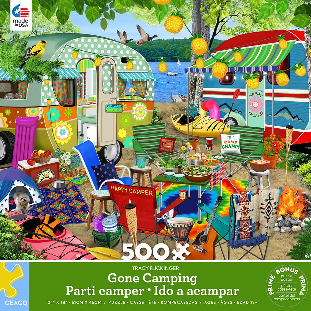 Foto 3 pulgar | Rompecabezas Ceaco Tracy Flickinger Gone Camping 500 Piezas - Venta Internacional.