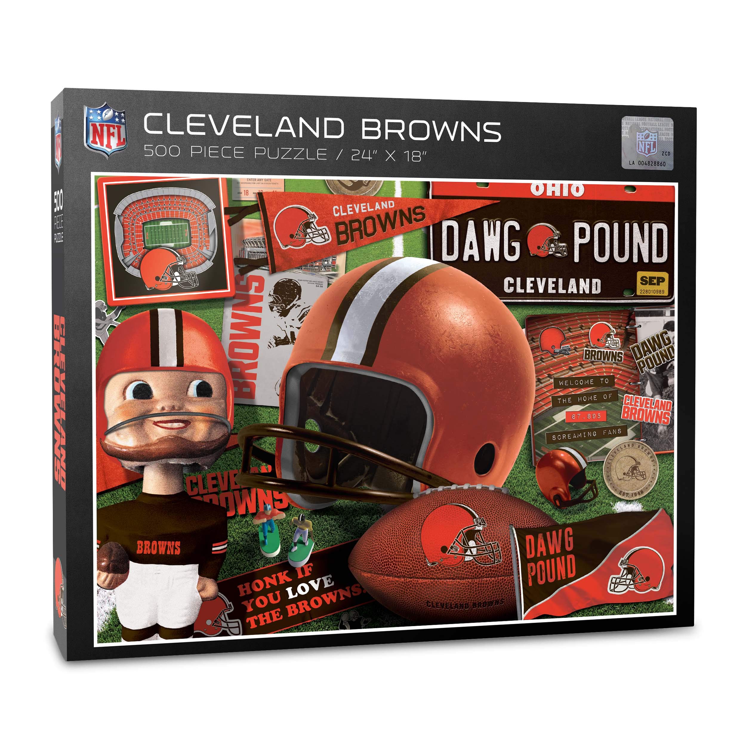 Foto 2 pulgar | Puzzle Youthefan Nfl Cleveland Browns Retro De 500 Piezas - Venta Internacional.