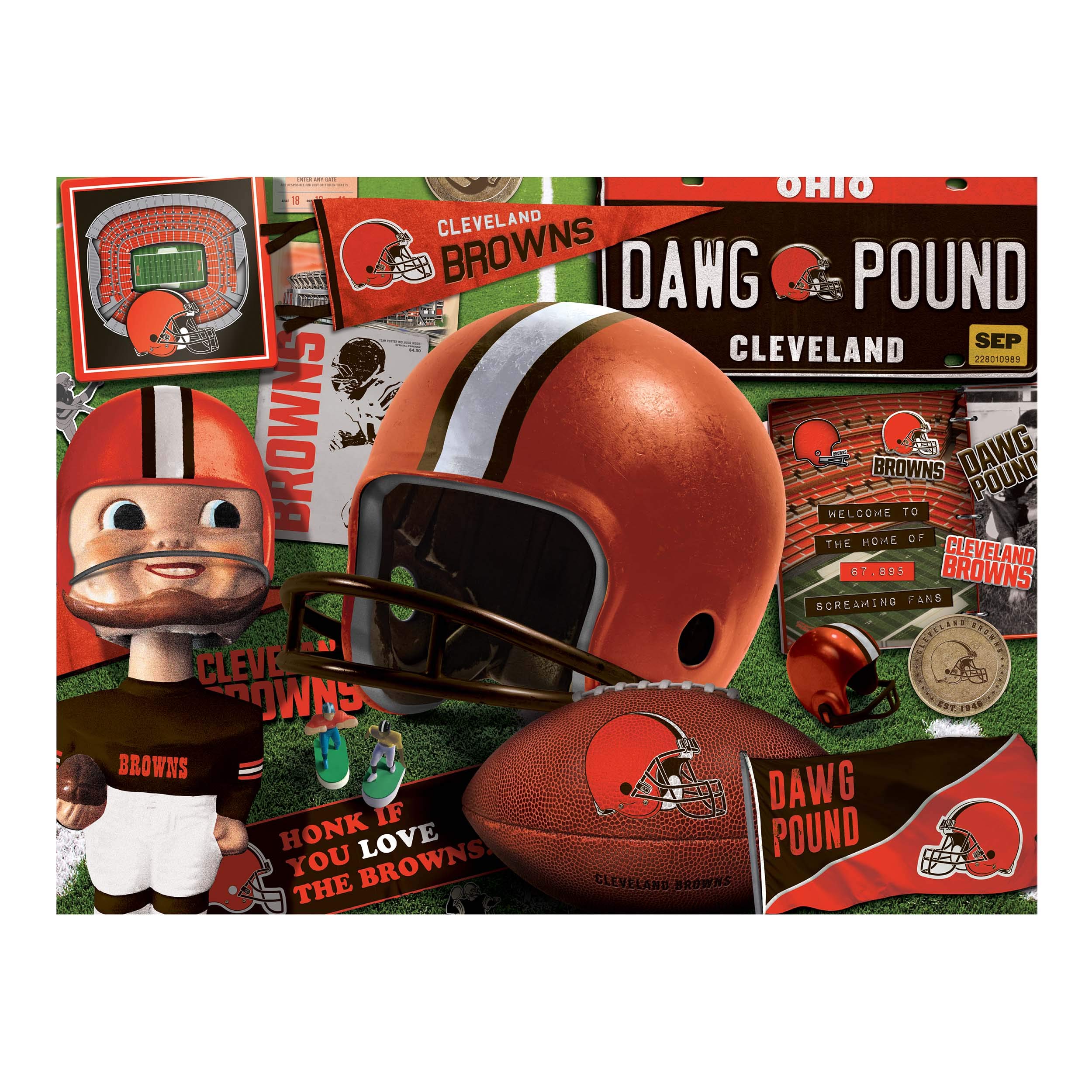 Foto 4 pulgar | Puzzle Youthefan Nfl Cleveland Browns Retro De 500 Piezas - Venta Internacional.