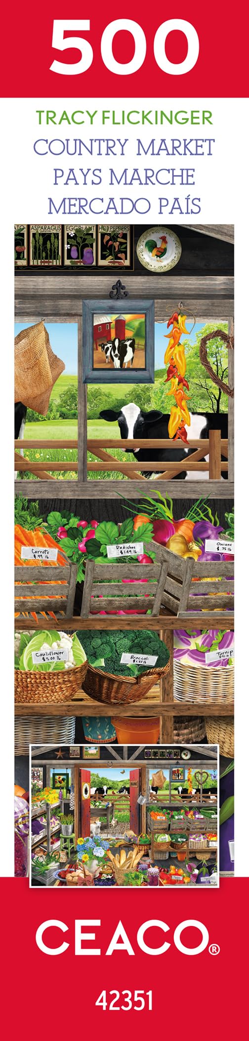 Foto 4 | Rompecabezas Ceaco Tracy Flickinger Country Market 500 Piezas - Venta Internacional.