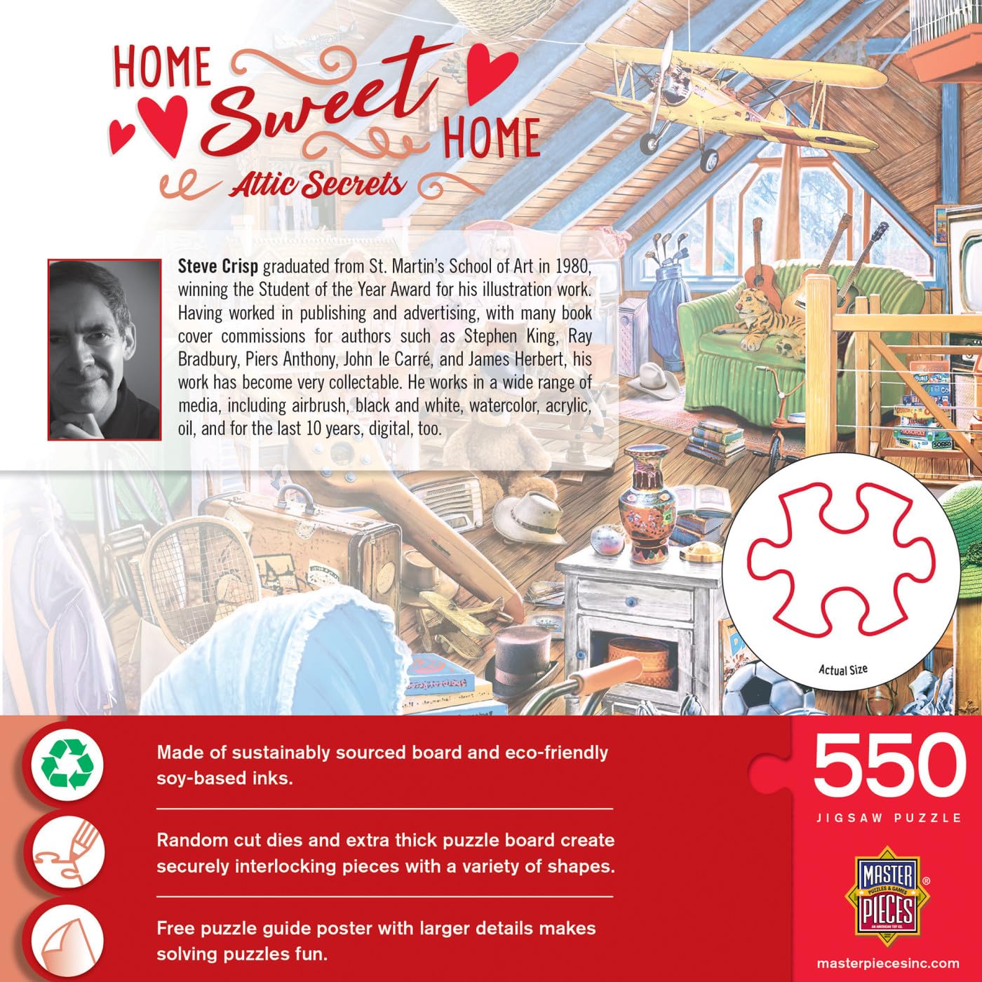 Foto 3 | Rompecabezas Masterpieces Attic Secrets 550 Piezas - Venta Internacional.