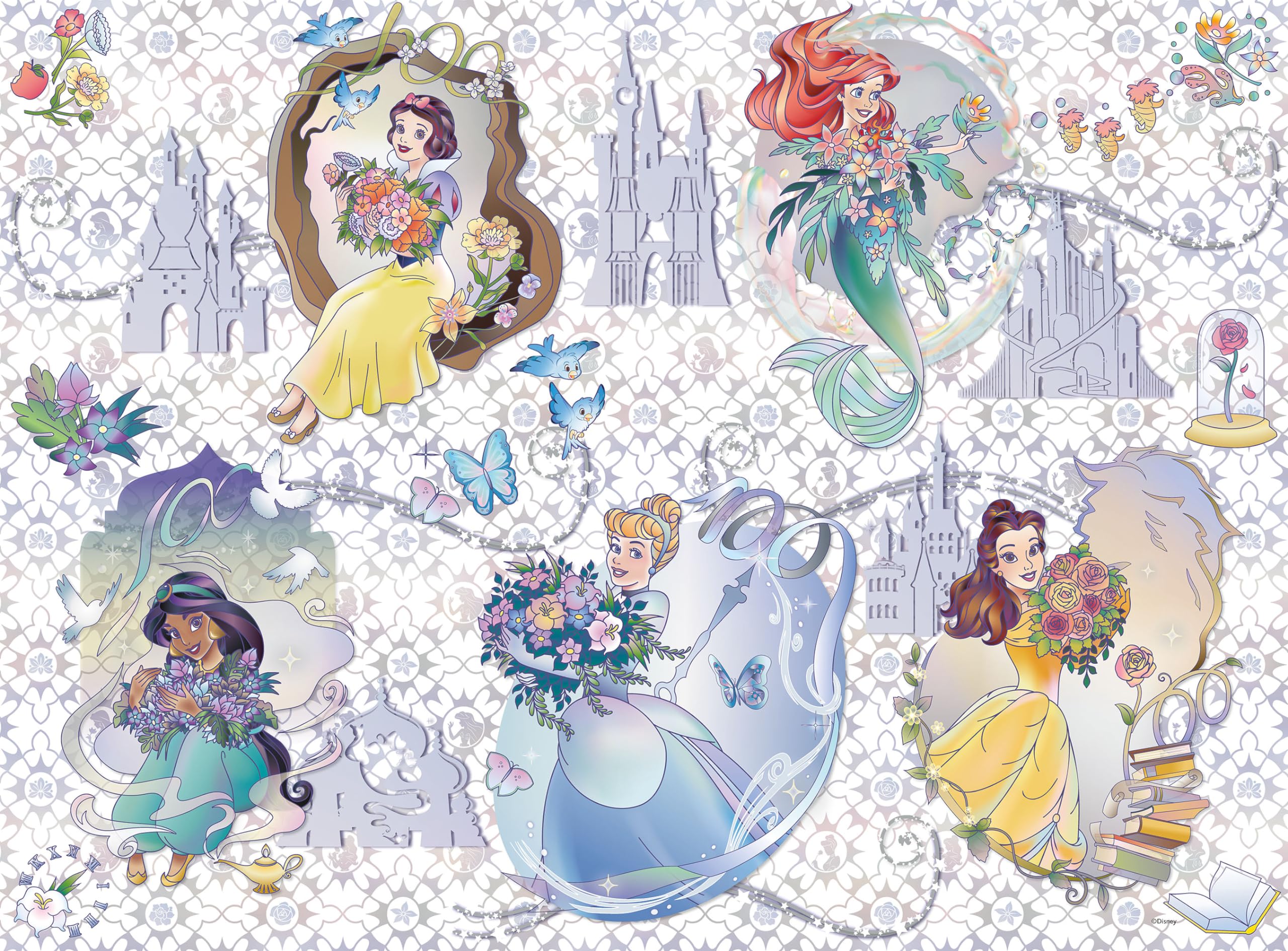 Rompecabezas Buffalo Games Disney Platinum Princesses 1000 Unidades - Venta Internacional.